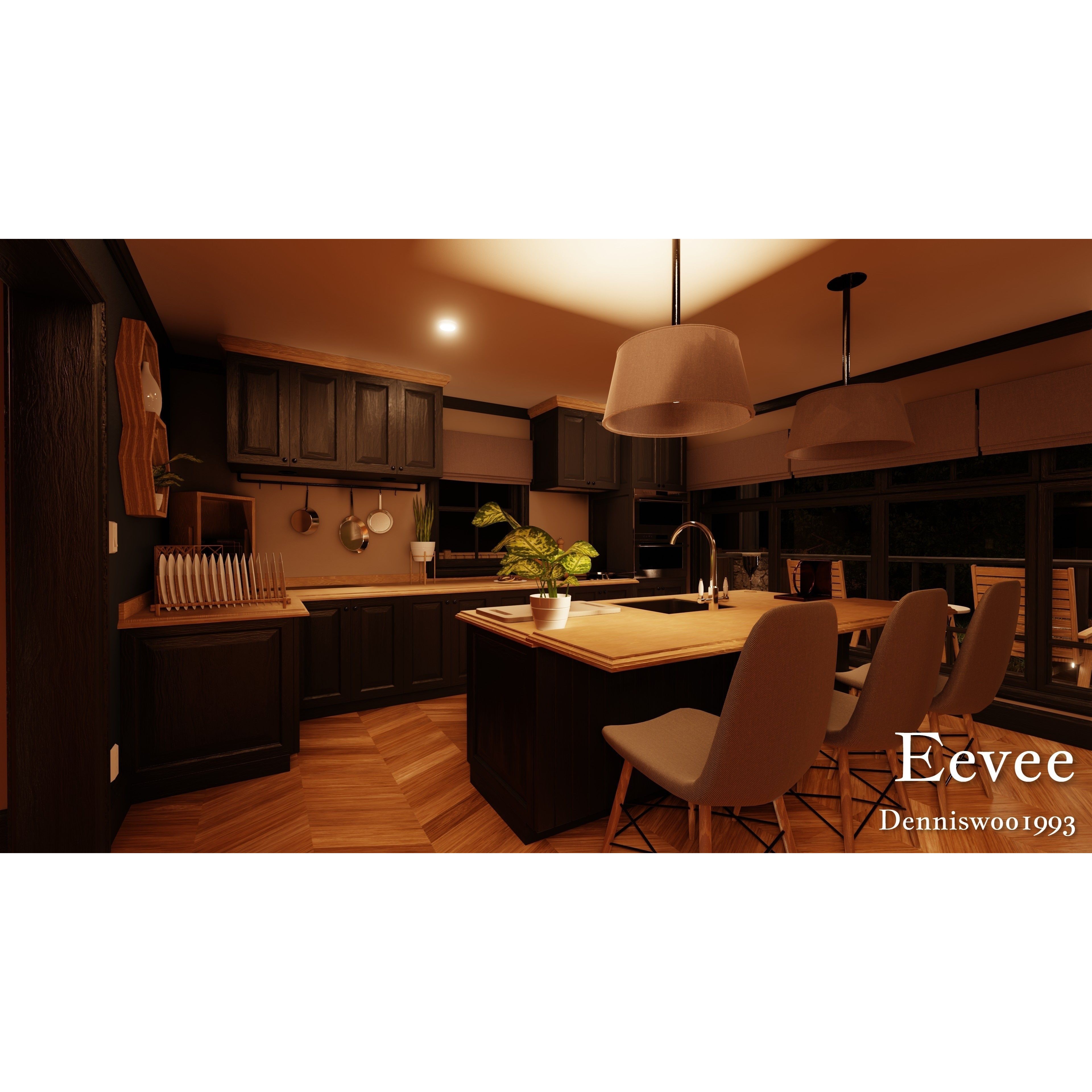 Modular Classic American House - Low-Poly Game-Ready 3D Model - View 50