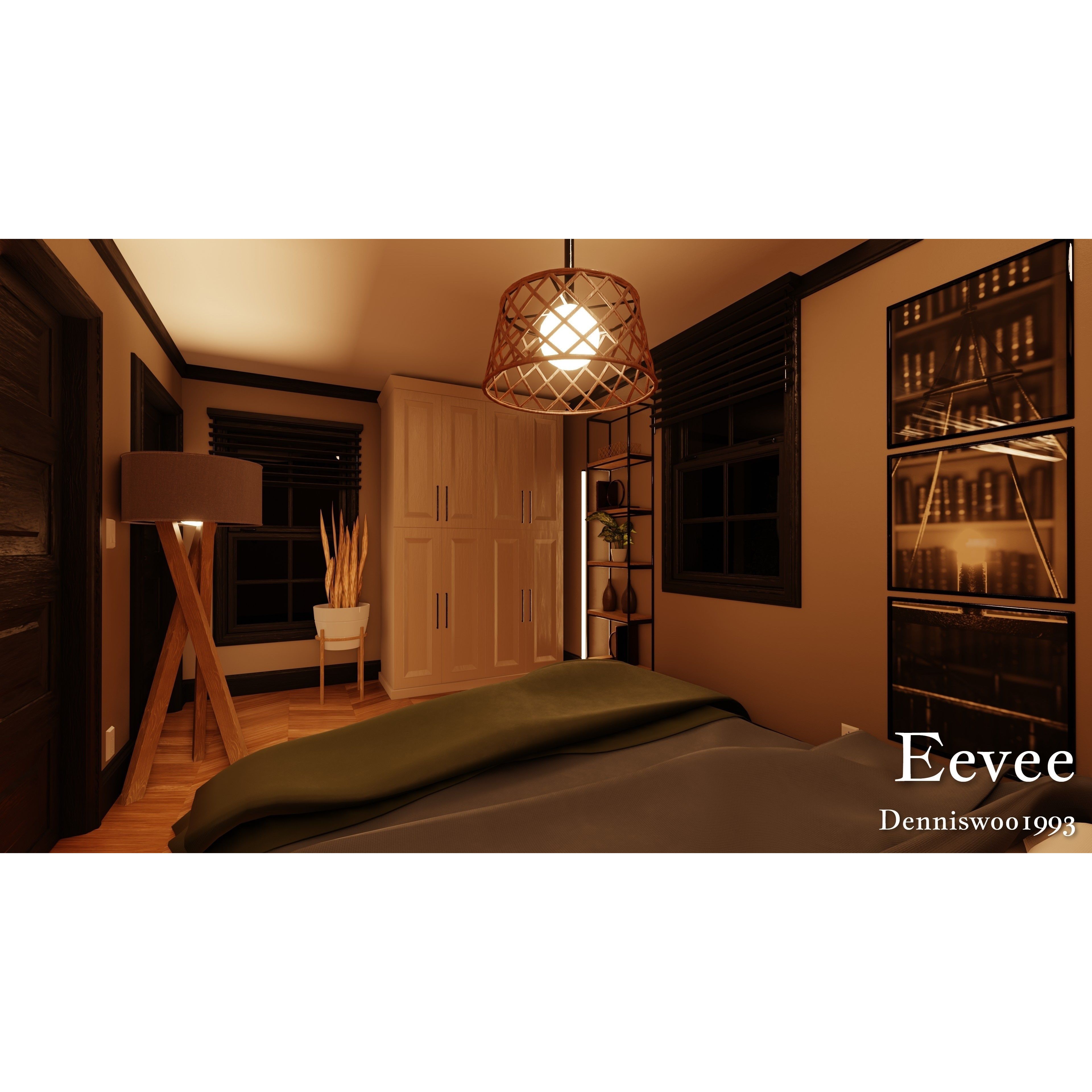 Modular Classic American House - Low-Poly Game-Ready 3D Model - View 53