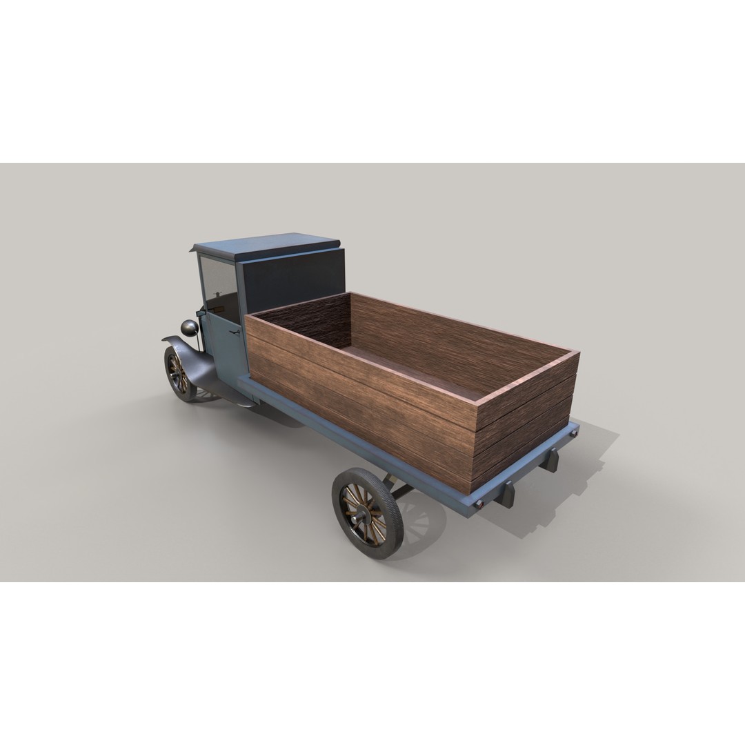 1920s Truck 3D Model – Low Poly Game Ready Asset, FBX - View 10
