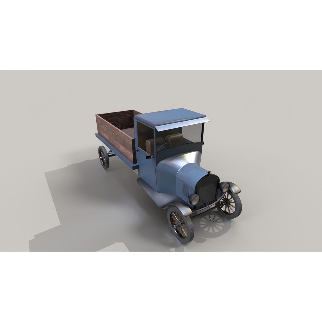 1920s Truck 3D Model – Low Poly Game Ready Asset, FBX - View 11
