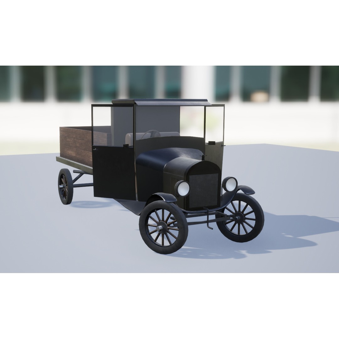 1920s Truck 3D Model – Low Poly Game Ready Asset, FBX - View 14