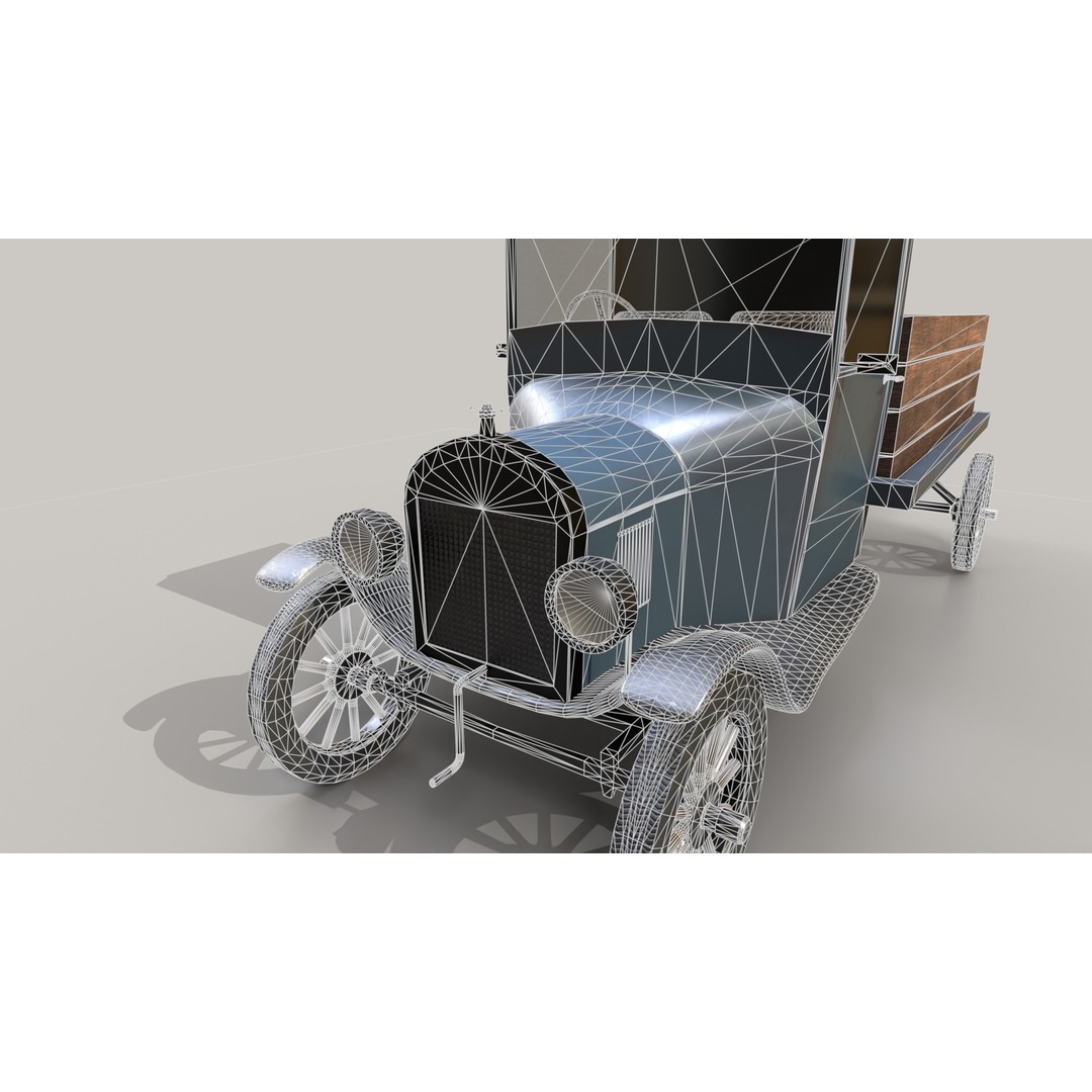 1920s Truck 3D Model – Low Poly Game Ready Asset, FBX - View 18