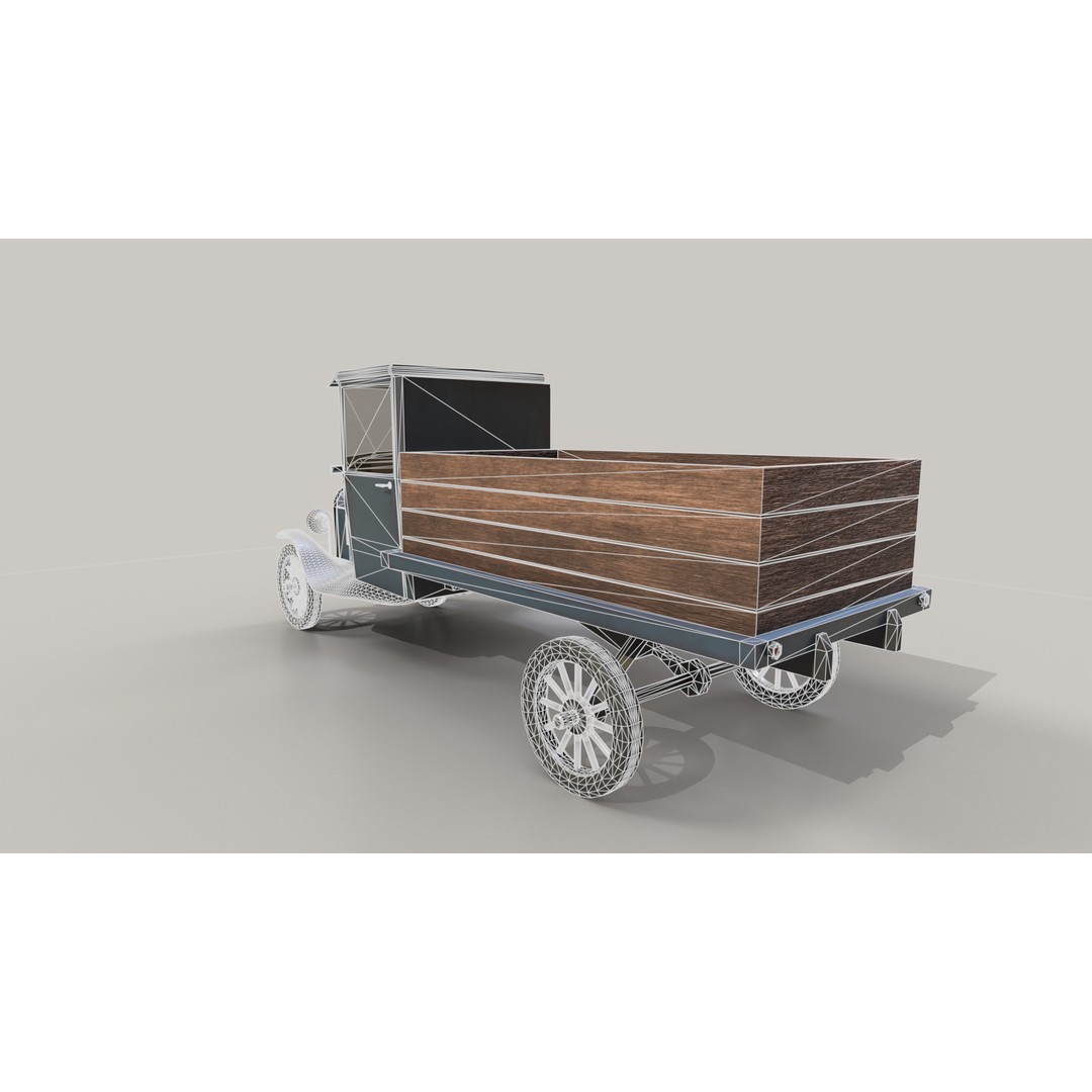 1920s Truck 3D Model – Low Poly Game Ready Asset, FBX - View 19