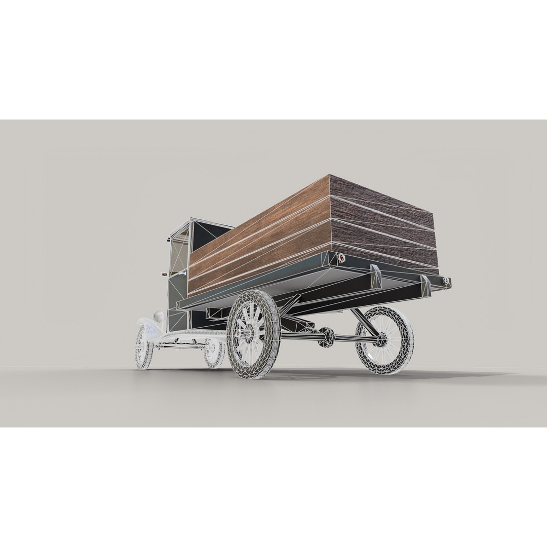 1920s Truck 3D Model – Low Poly Game Ready Asset, FBX - View 20