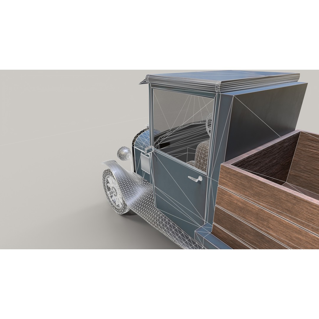 1920s Truck 3D Model – Low Poly Game Ready Asset, FBX - View 21