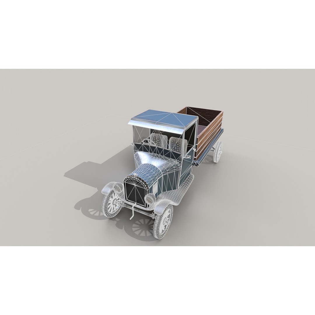 1920s Truck 3D Model – Low Poly Game Ready Asset, FBX - View 23