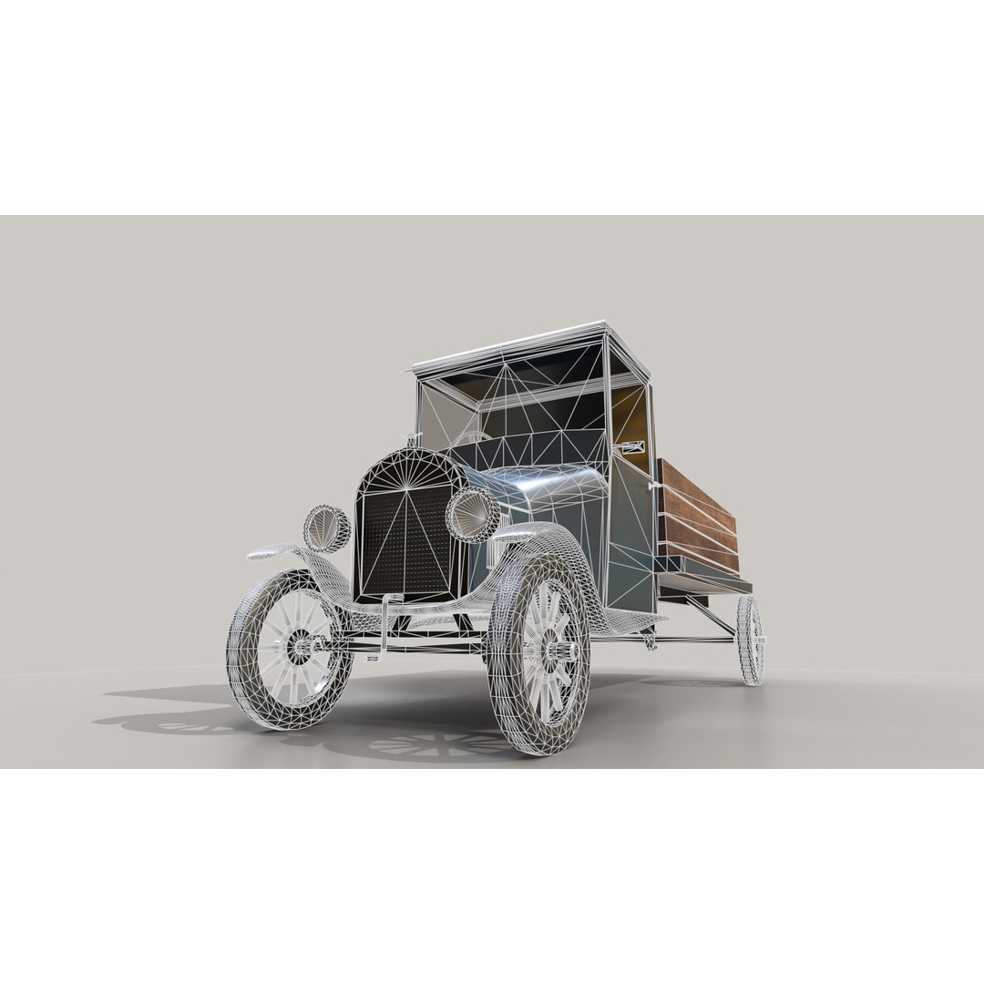 1920s Truck 3D Model – Low Poly Game Ready Asset, FBX - View 24