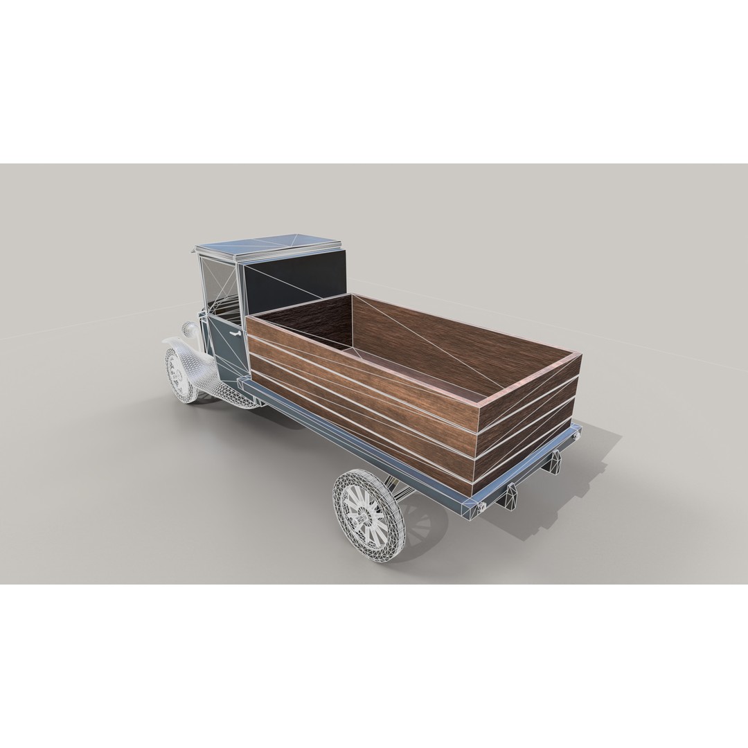1920s Truck 3D Model – Low Poly Game Ready Asset, FBX - View 25