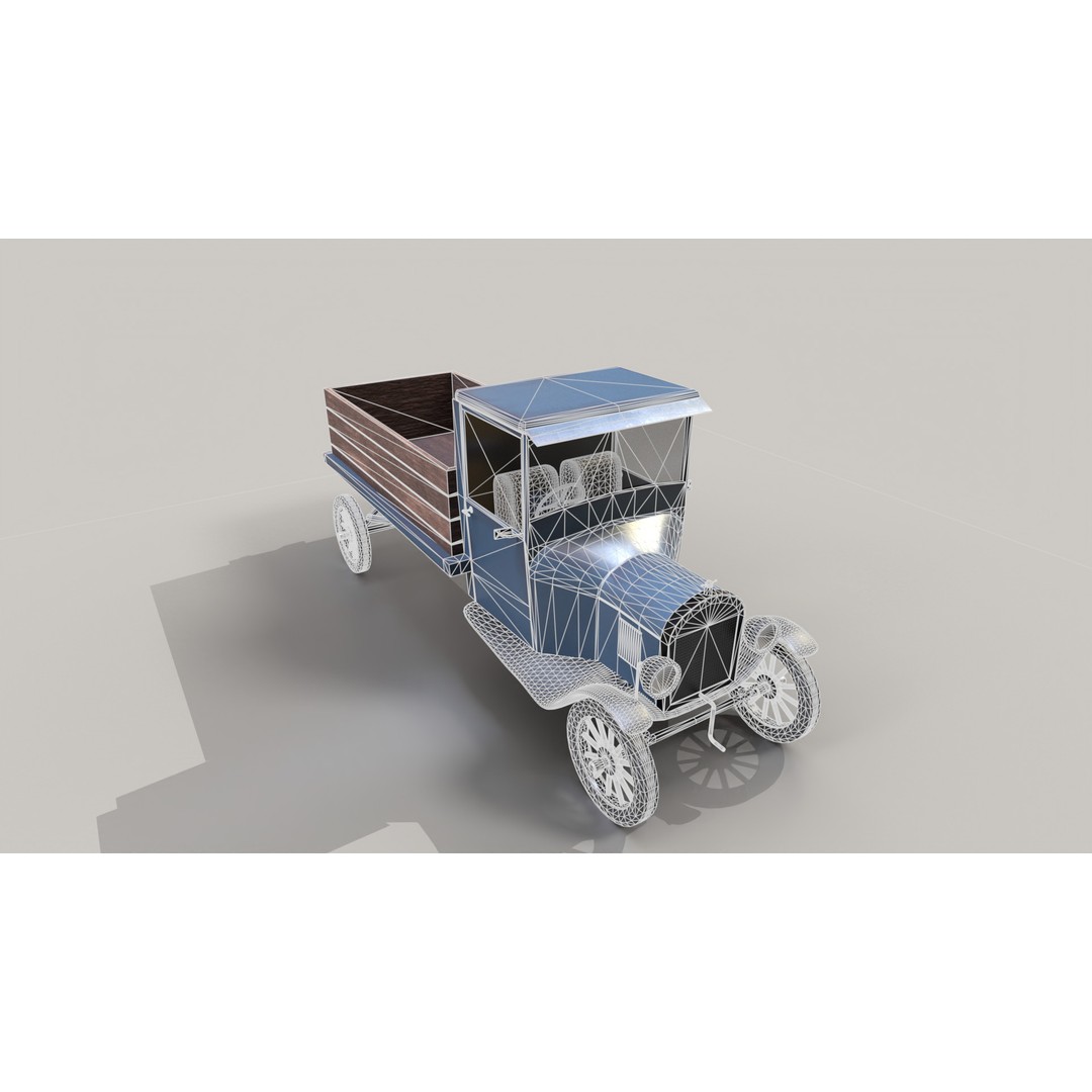 1920s Truck 3D Model – Low Poly Game Ready Asset, FBX - View 26
