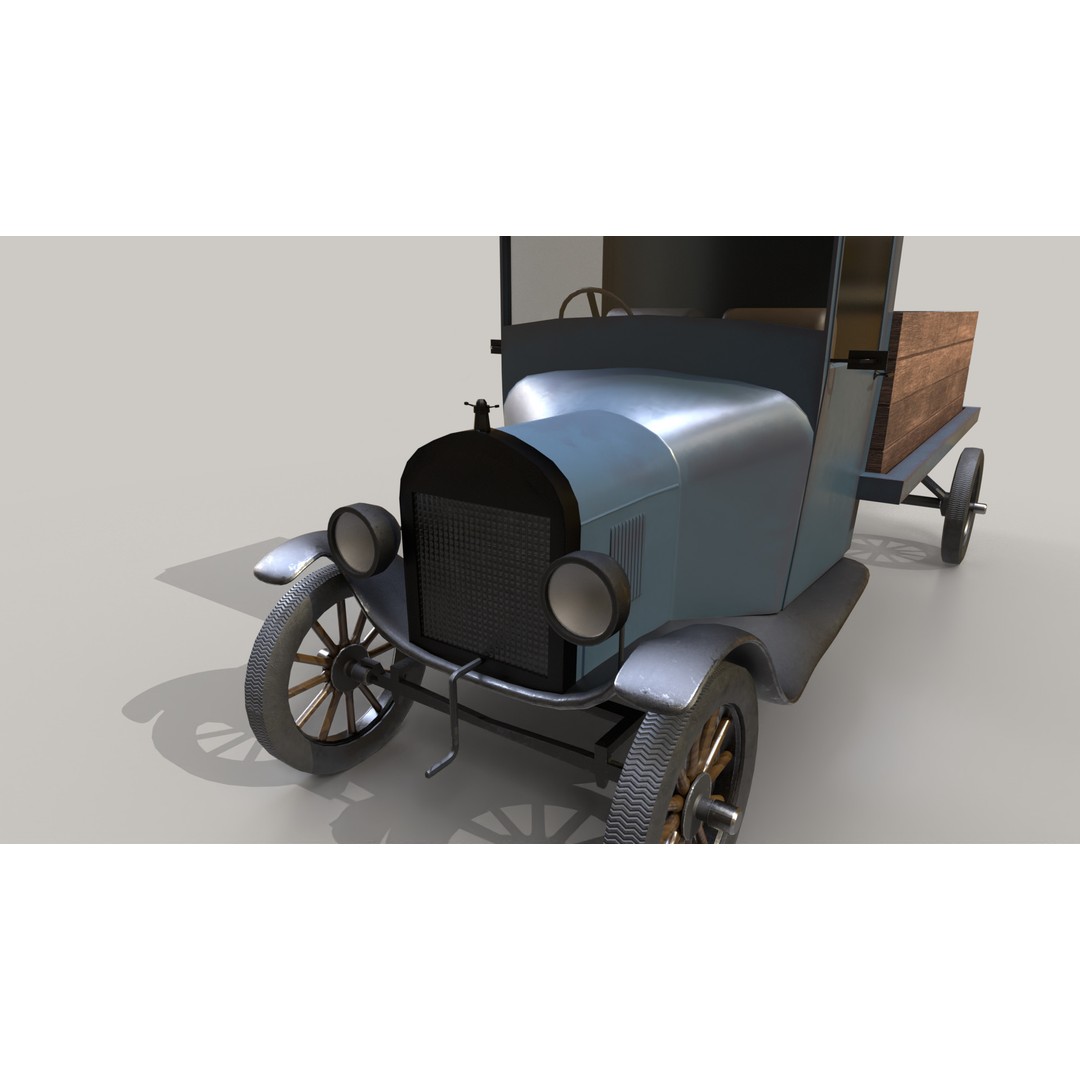 1920s Truck 3D Model – Low Poly Game Ready Asset, FBX - View 3