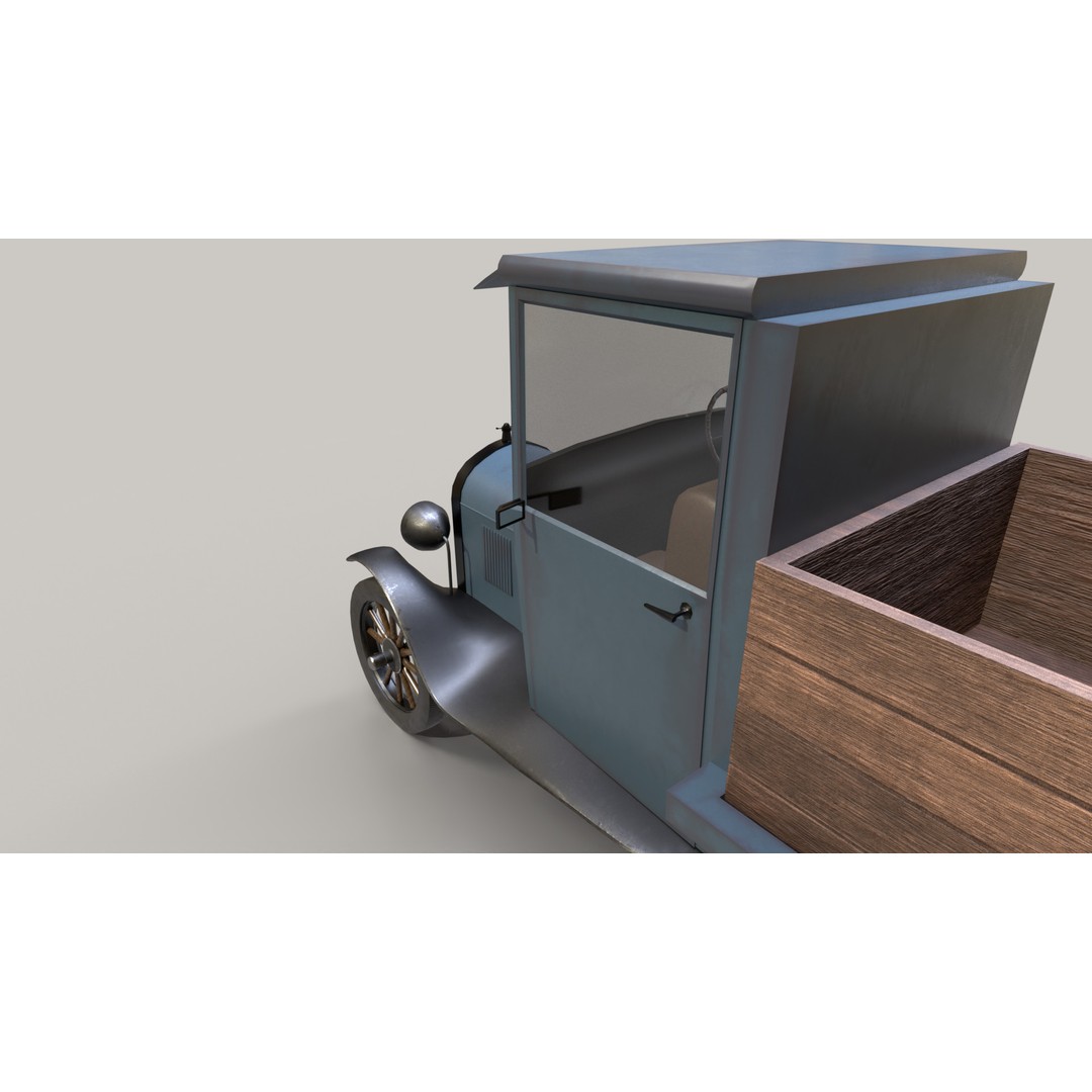 1920s Truck 3D Model – Low Poly Game Ready Asset, FBX - View 6
