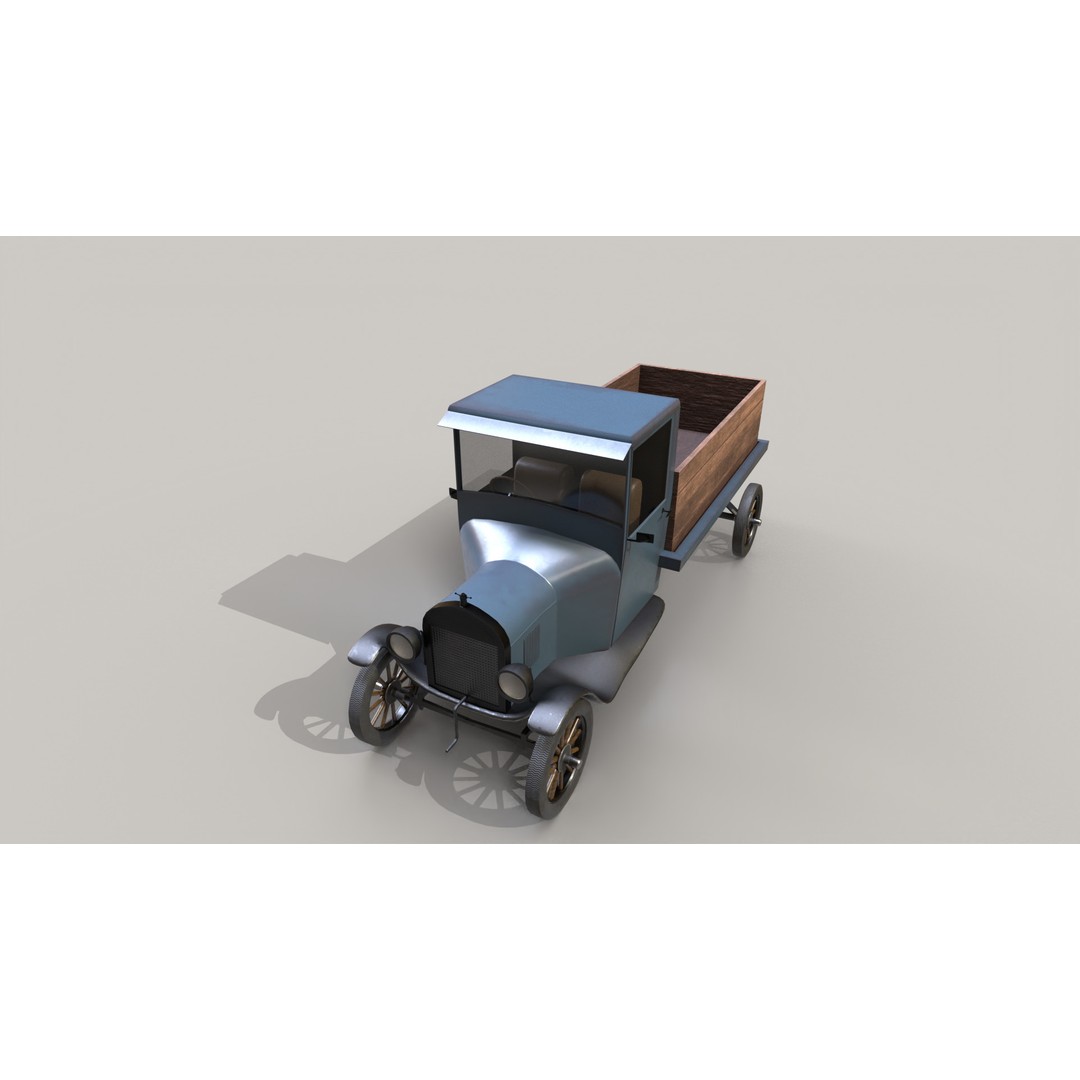 1920s Truck 3D Model – Low Poly Game Ready Asset, FBX - View 8