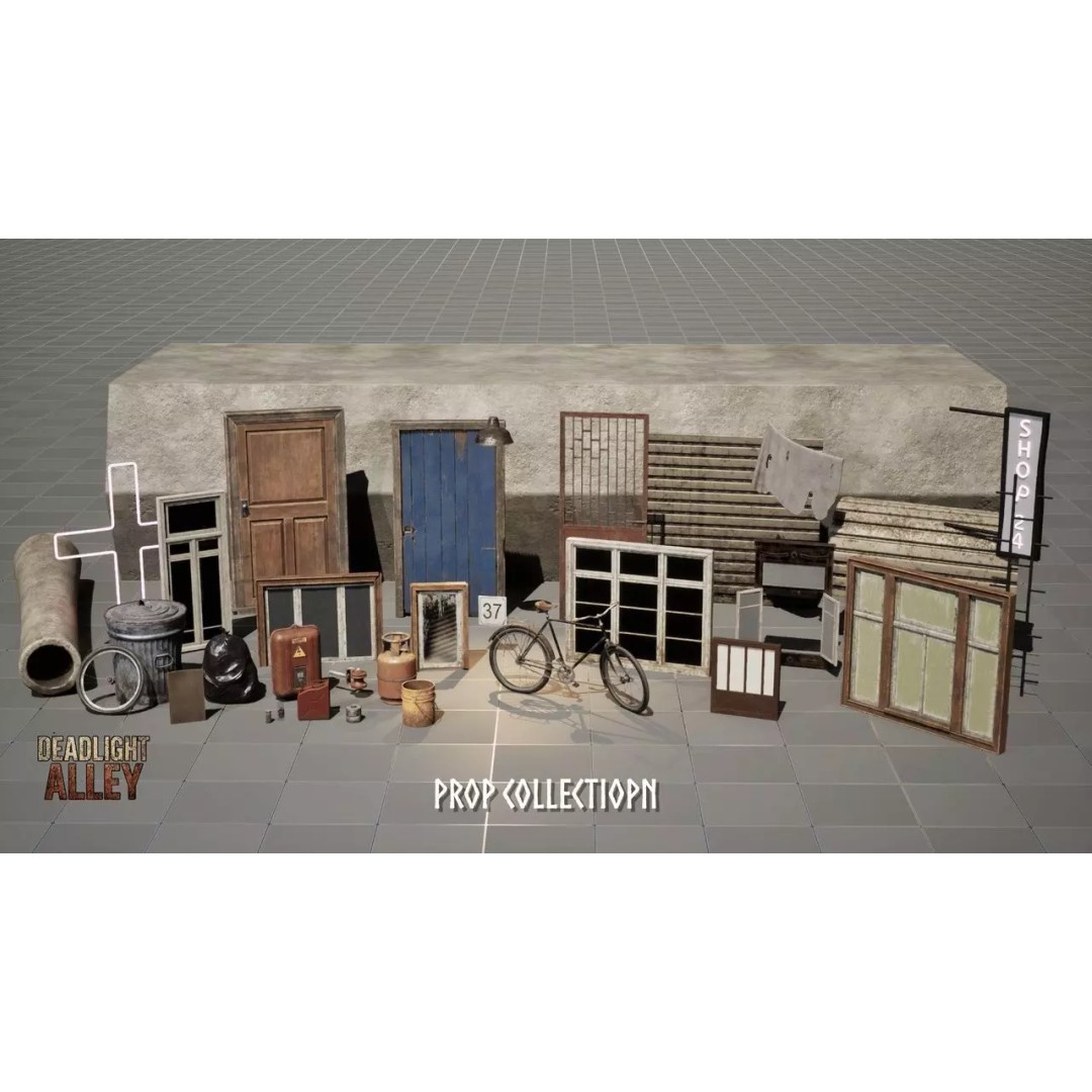 Modular Street 3D Model – Low Poly Game Asset with PBR Textures