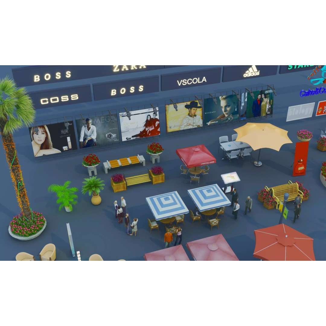 Commercial Street Kitbash 3D Model – Low Poly Outdoor Assets, FBX & OBJ - View 4