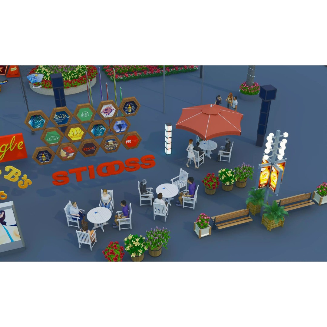 Commercial Street Kitbash 3D Model – Low Poly Outdoor Assets, FBX & OBJ - View 6