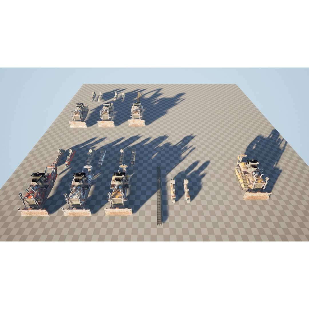 BullDozer 3D Model – Low Poly Rigged Animation Asset, FBX, OBJ