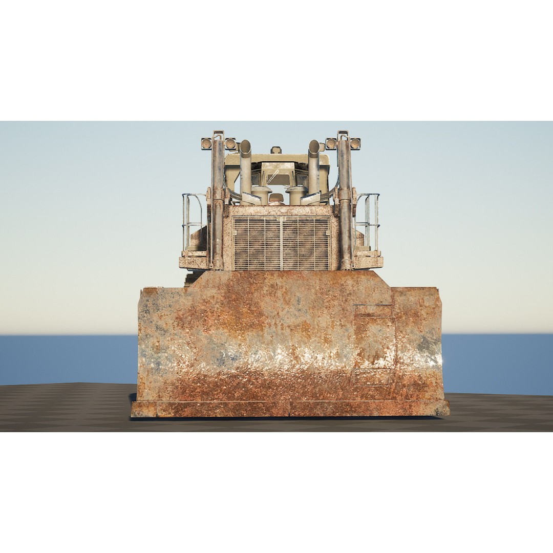 BullDozer 3D Model – Low Poly Rigged Animation Asset, FBX, OBJ - View 6
