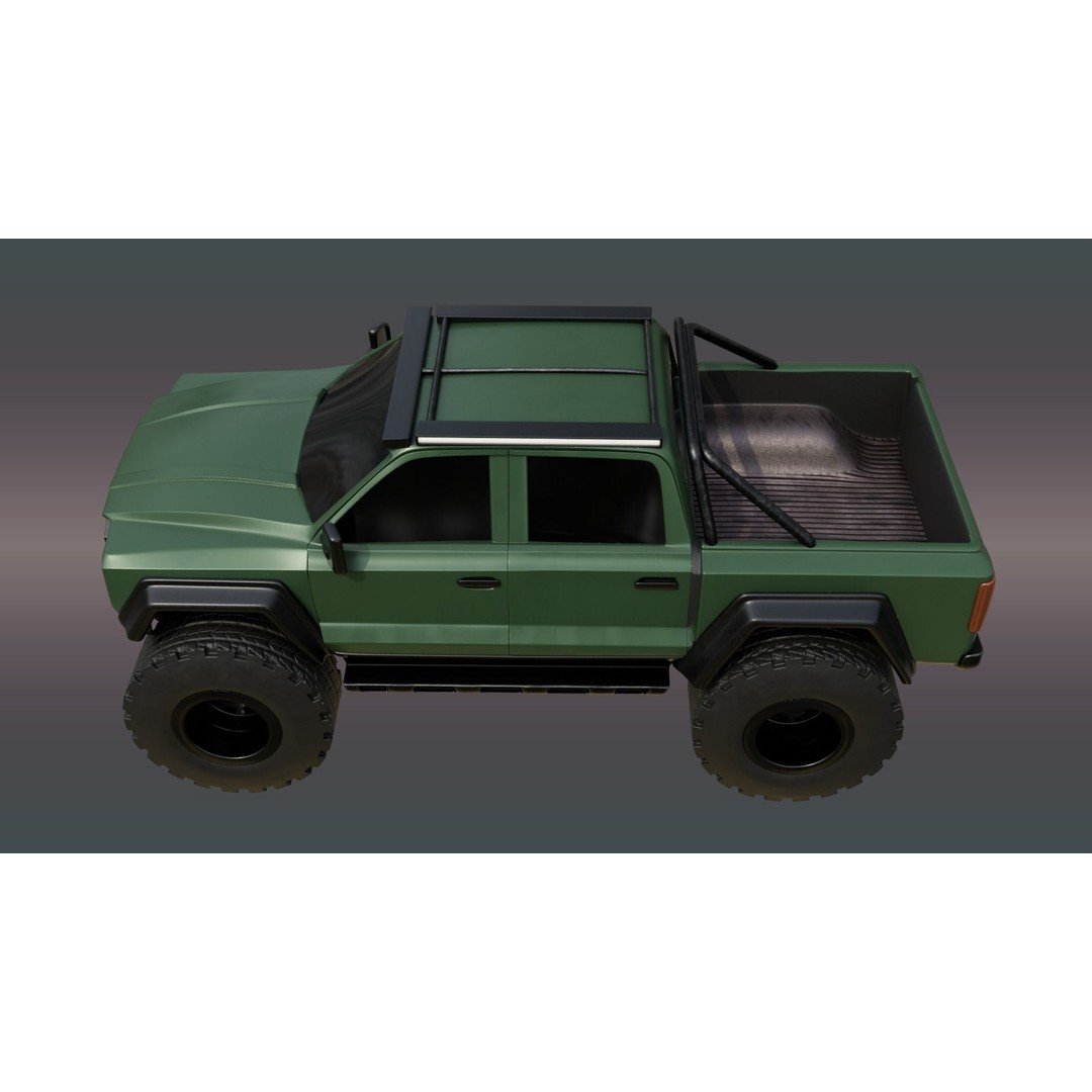4X4 Truck 3D Model – Low Poly Off-Road Vehicle, PBR Textures, FBX - View 11