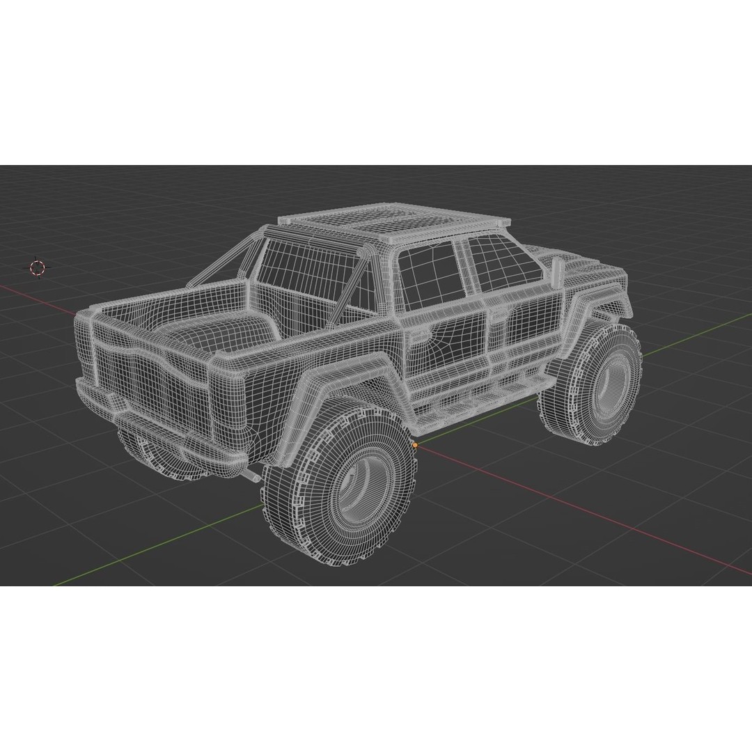 4X4 Truck 3D Model – Low Poly Off-Road Vehicle, PBR Textures, FBX - View 15