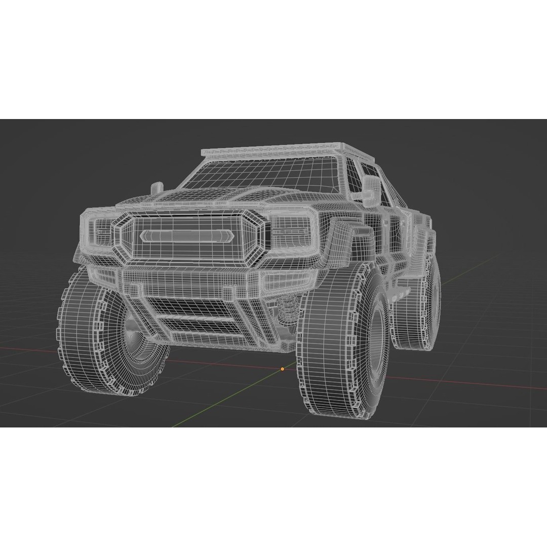 4X4 Truck 3D Model – Low Poly Off-Road Vehicle, PBR Textures, FBX - View 16