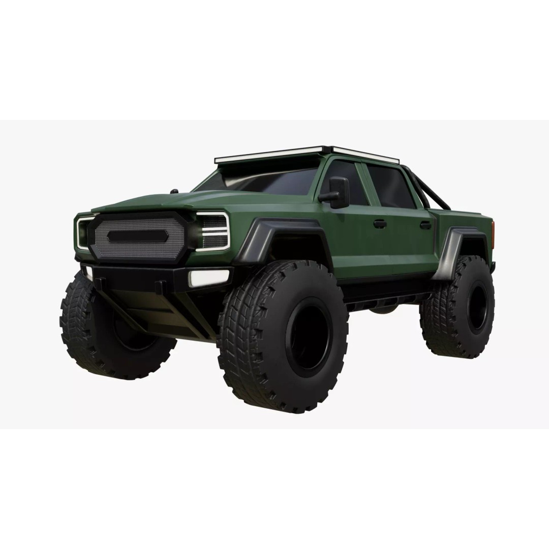 4X4 Truck 3D Model – Low Poly Off-Road Vehicle, PBR Textures, FBX - View 2