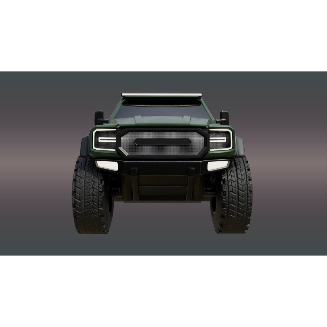 4X4 Truck 3D Model – Low Poly Off-Road Vehicle, PBR Textures, FBX - View 5