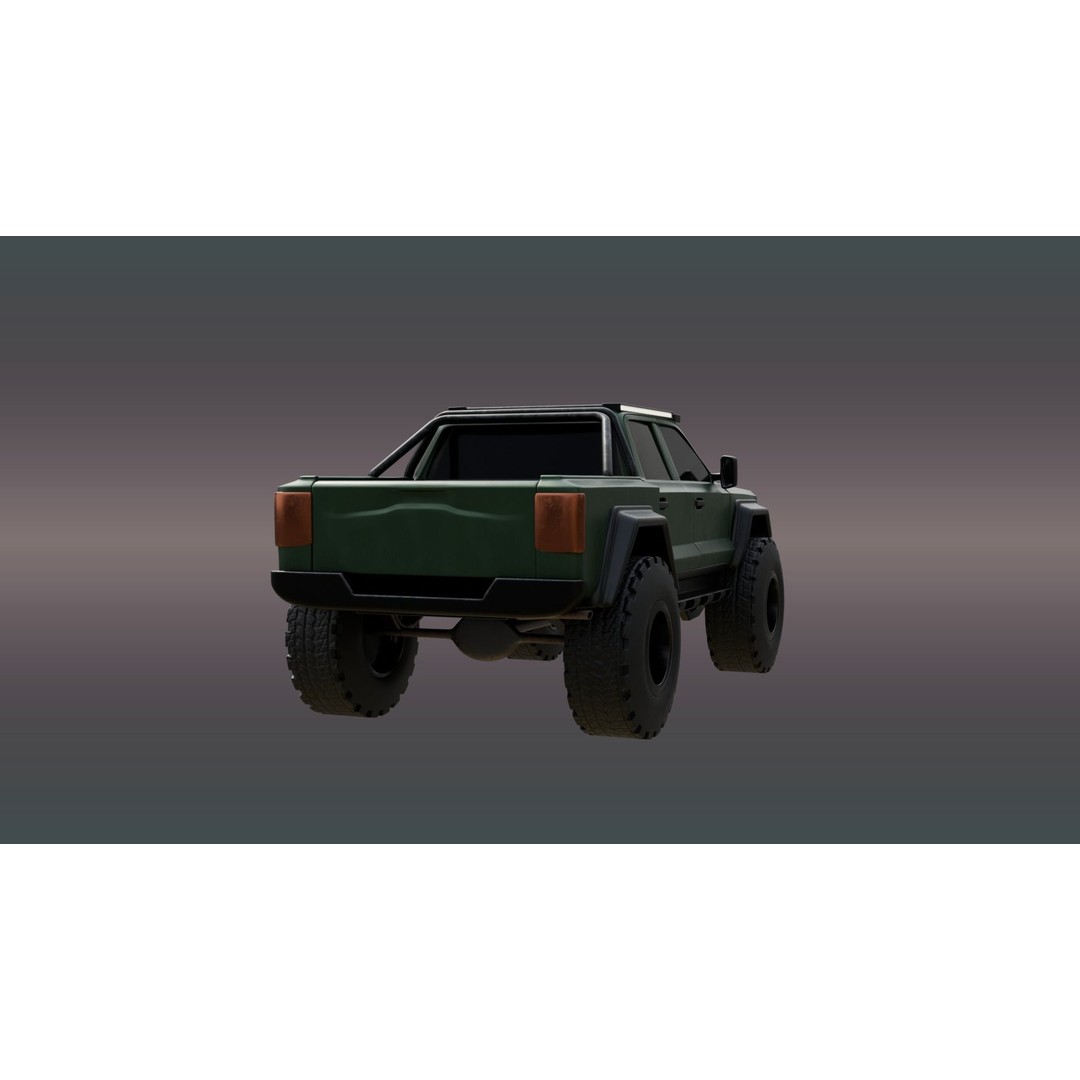 4X4 Truck 3D Model – Low Poly Off-Road Vehicle, PBR Textures, FBX - View 8