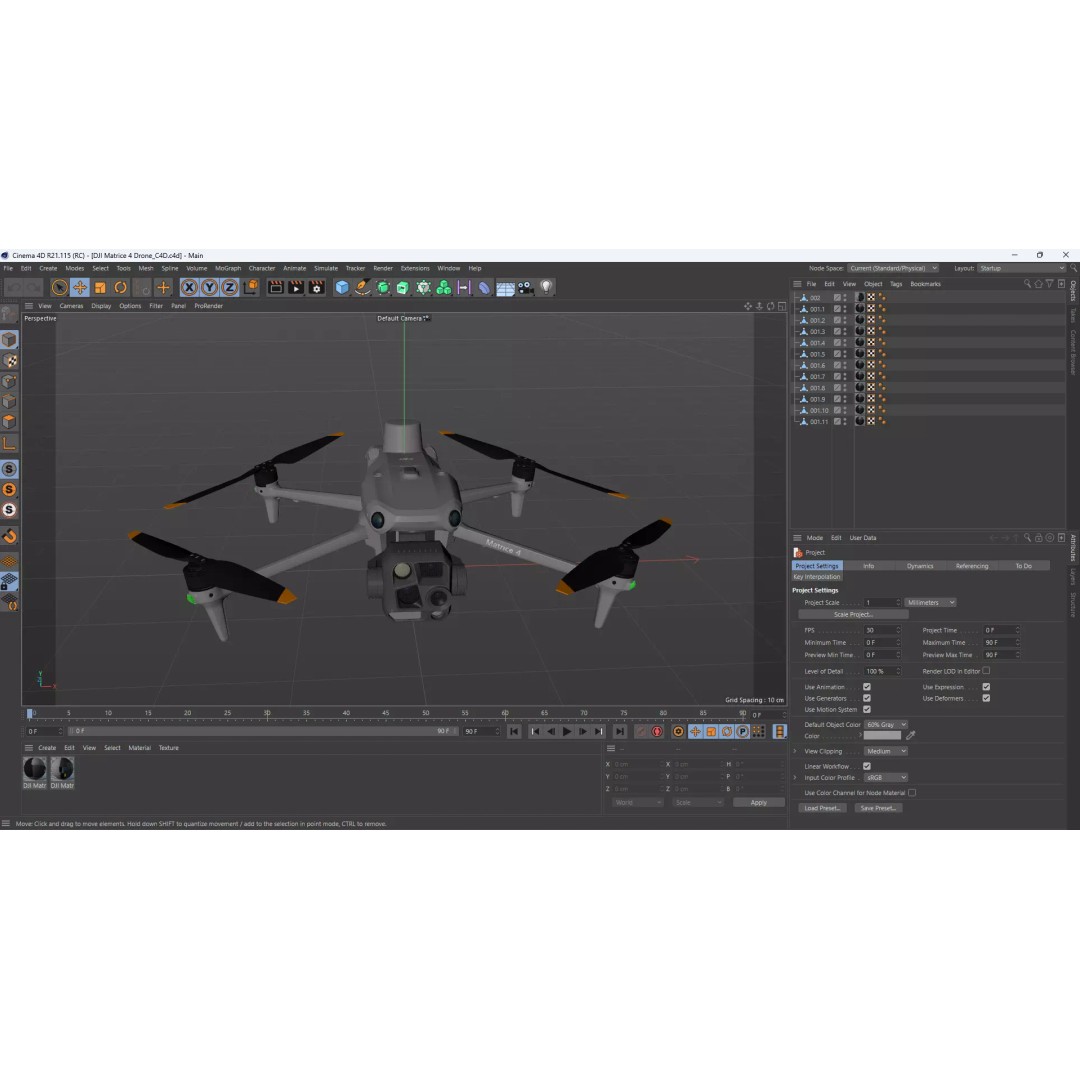 DJI Matrice 4 Drone 3D Model – High Poly PBR Asset, FBX & OBJ