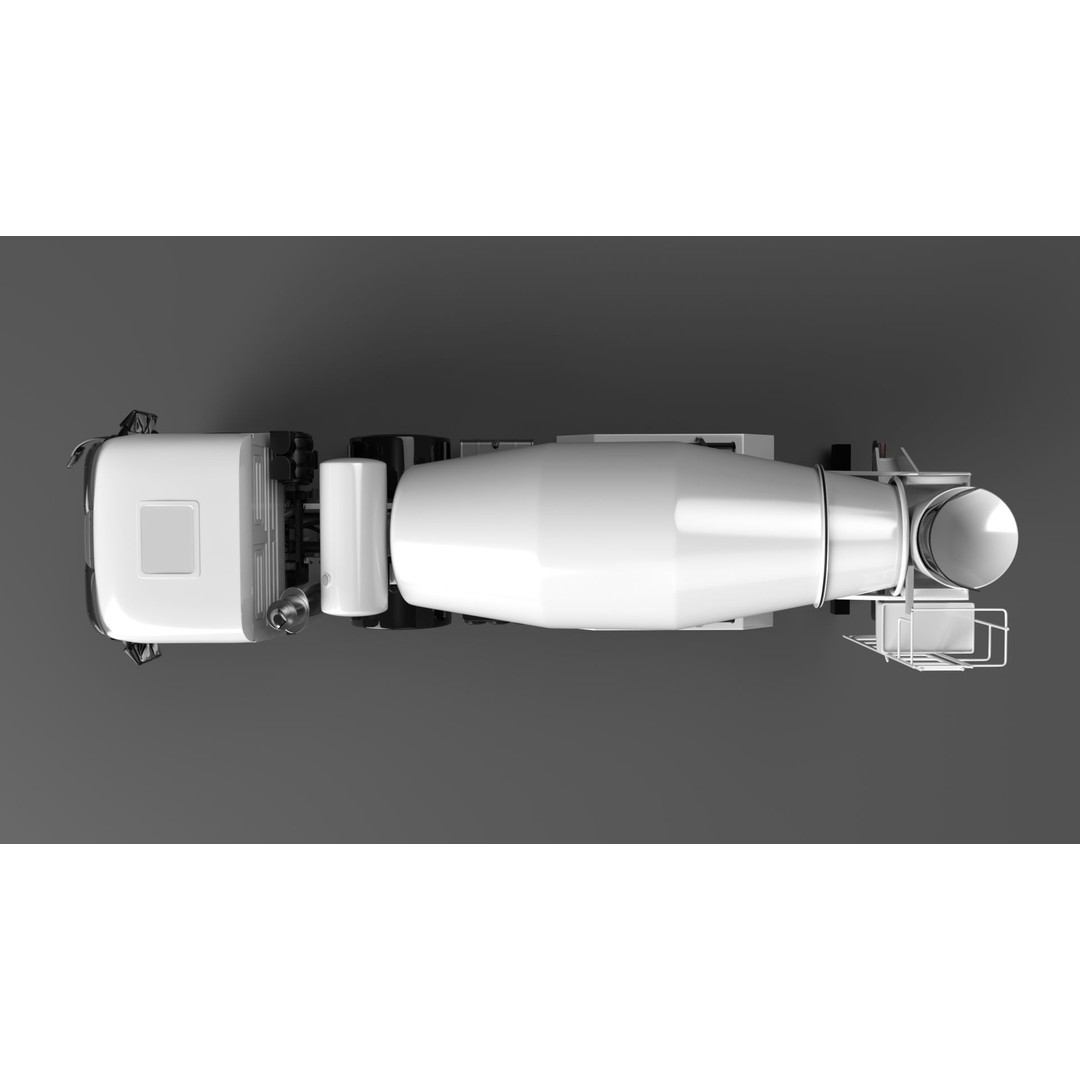 Mercedes ACTROS 4141 B Cement Mixer 3D Model – High Poly PBR Asset, FBX & Blender - View 11