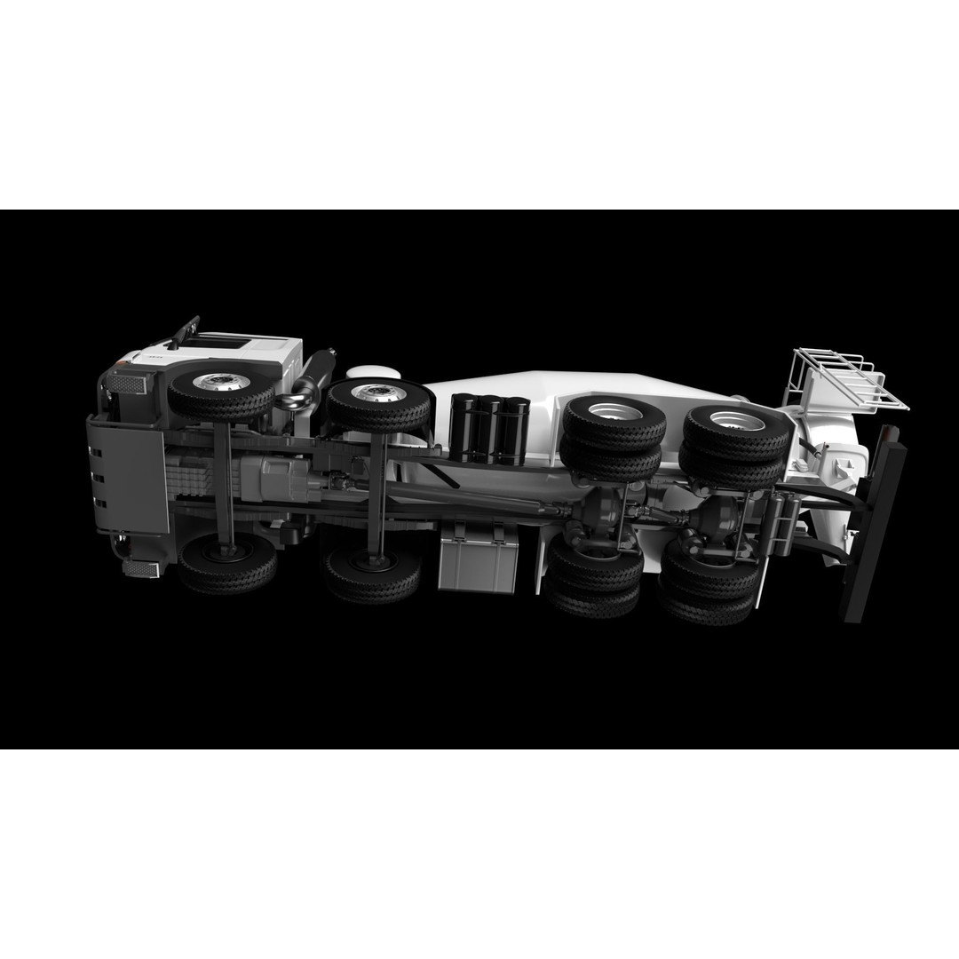 Mercedes ACTROS 4141 B Cement Mixer 3D Model – High Poly PBR Asset, FBX & Blender - View 12
