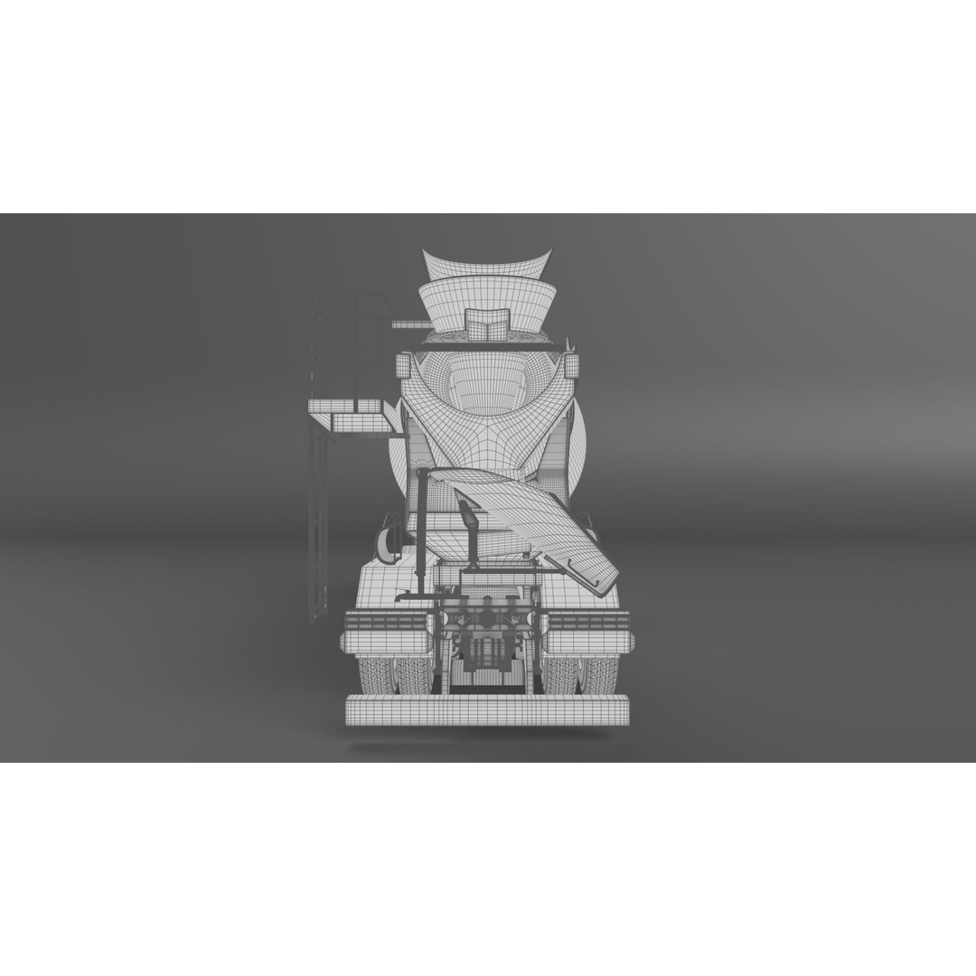 Mercedes ACTROS 4141 B Cement Mixer 3D Model – High Poly PBR Asset, FBX & Blender - View 24