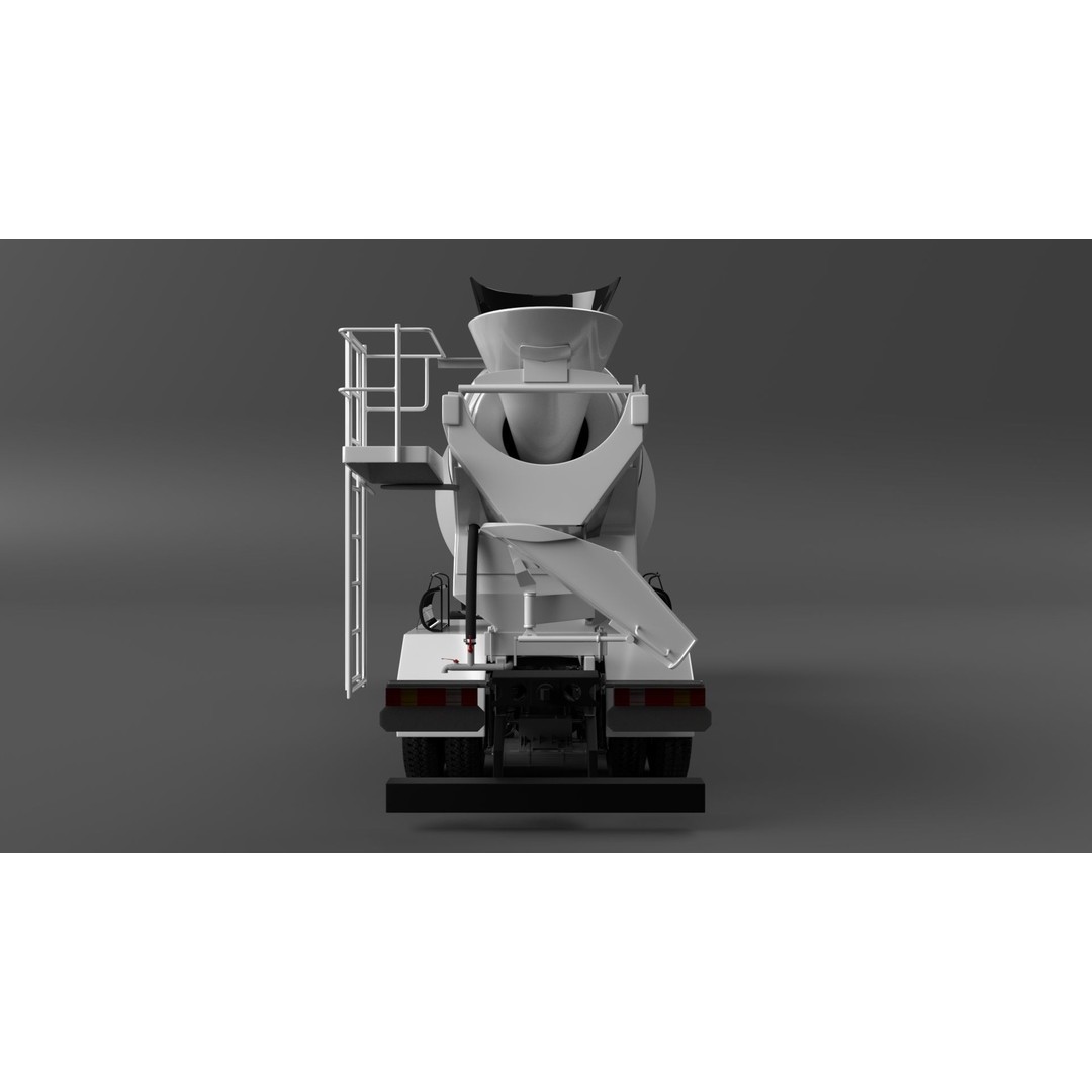 Mercedes ACTROS 4141 B Cement Mixer 3D Model – High Poly PBR Asset, FBX & Blender - View 5