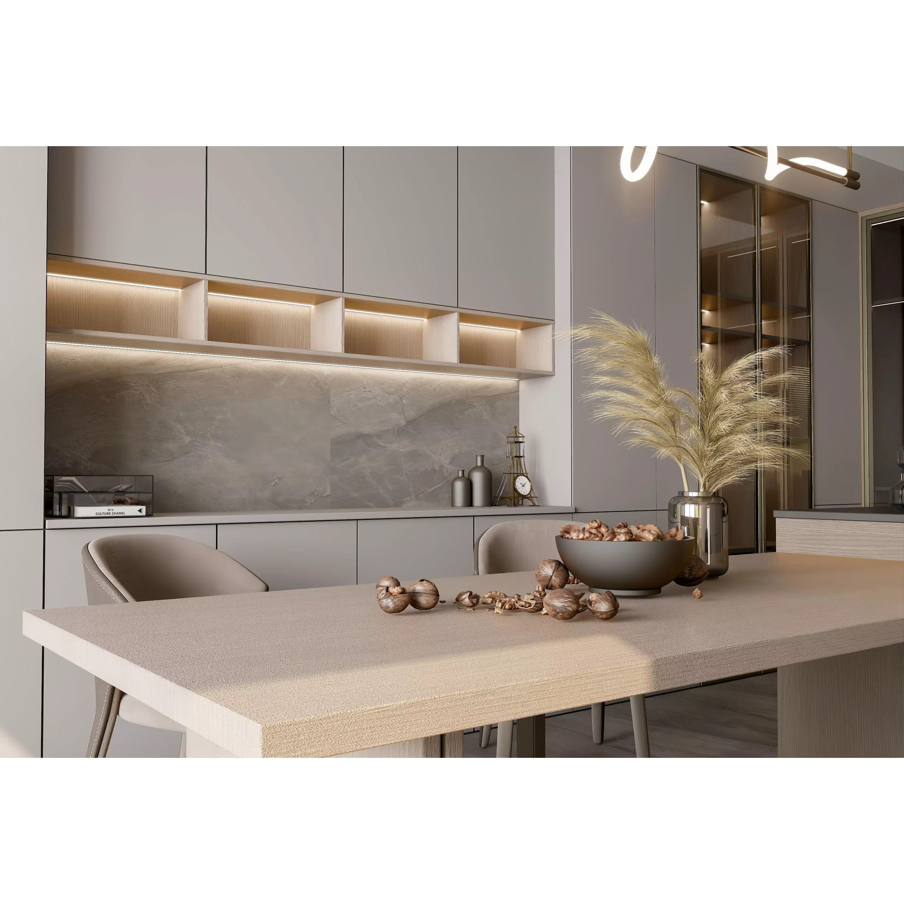Contemporary Luxury Kitchen Interior - Photorealistic 3D Model - View 11