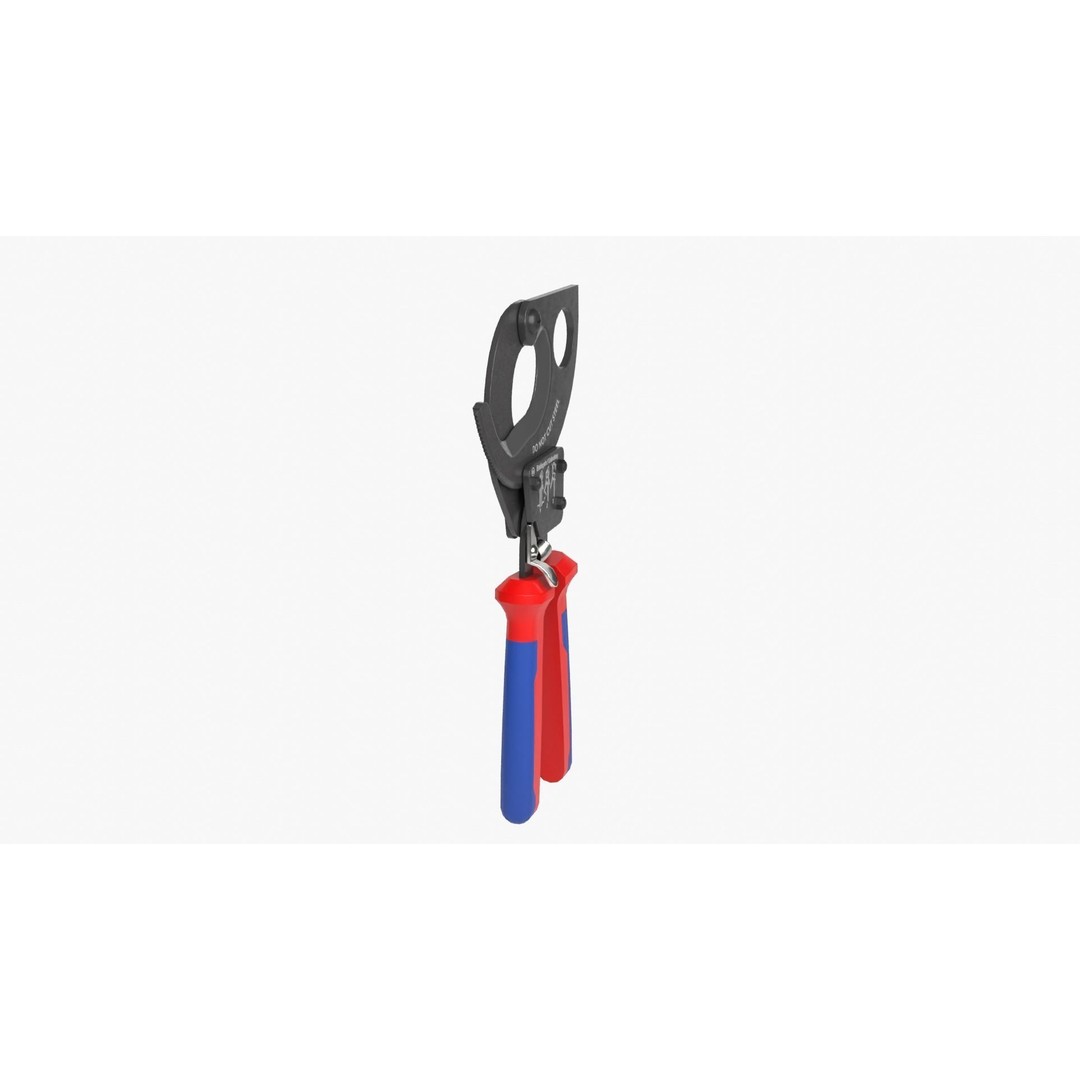Ratchet Wire Cutters 3D Model – Low Poly PBR Tool, FBX, OBJ - View 13