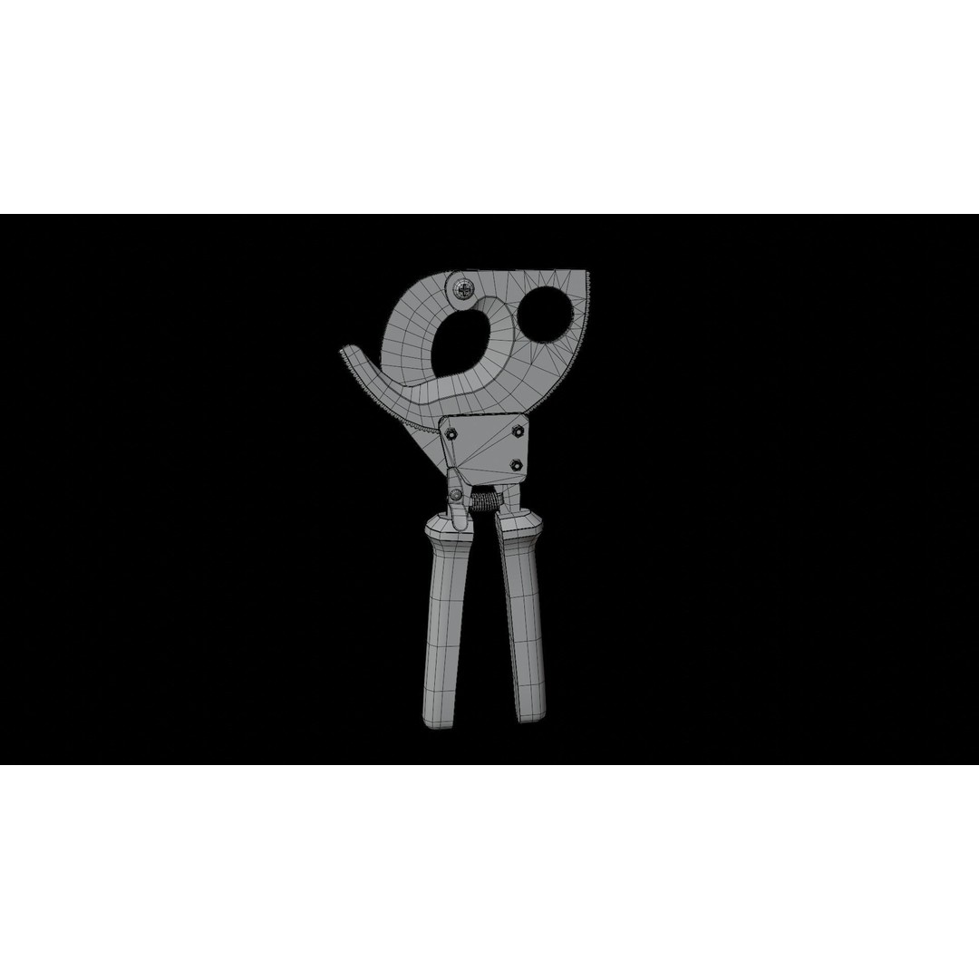 Ratchet Wire Cutters 3D Model – Low Poly PBR Tool, FBX, OBJ - View 16