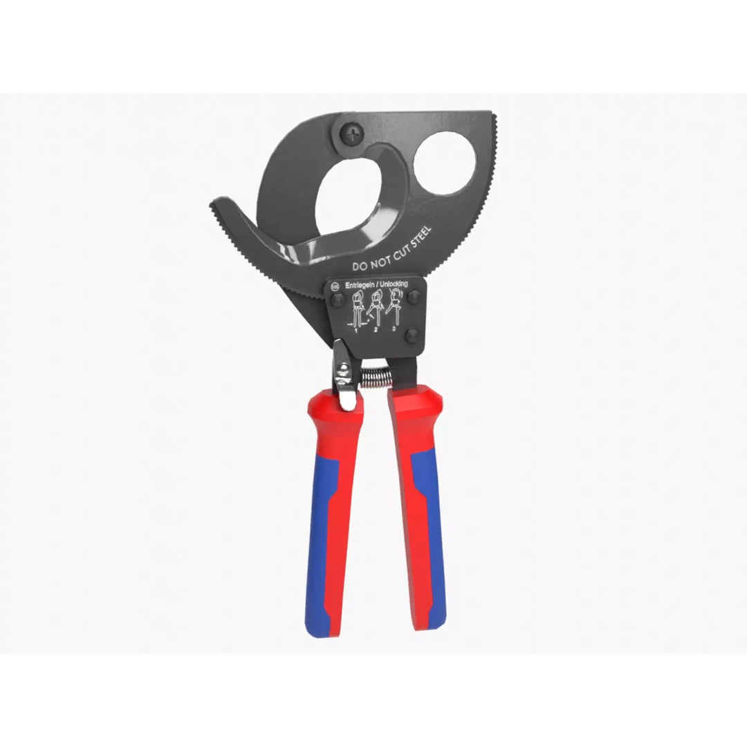 Ratchet Wire Cutters 3D Model – Low Poly PBR Tool, FBX, OBJ - View 2