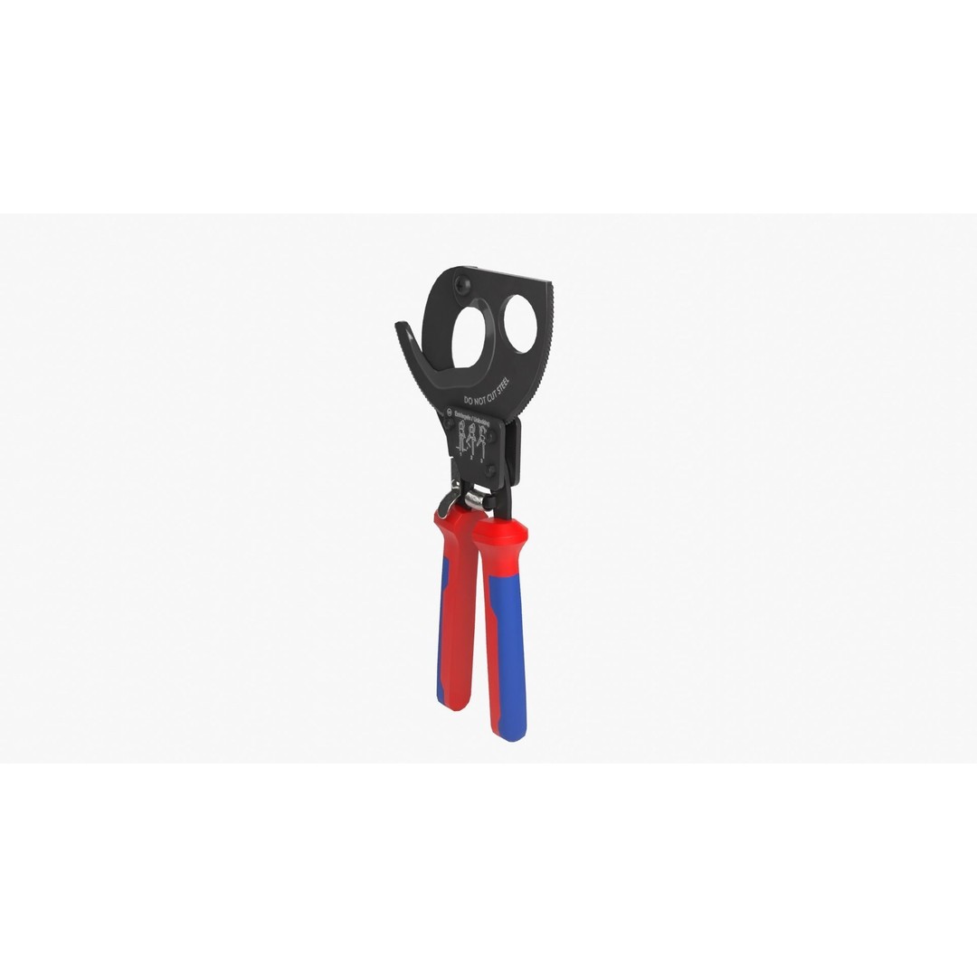 Ratchet Wire Cutters 3D Model – Low Poly PBR Tool, FBX, OBJ - View 5