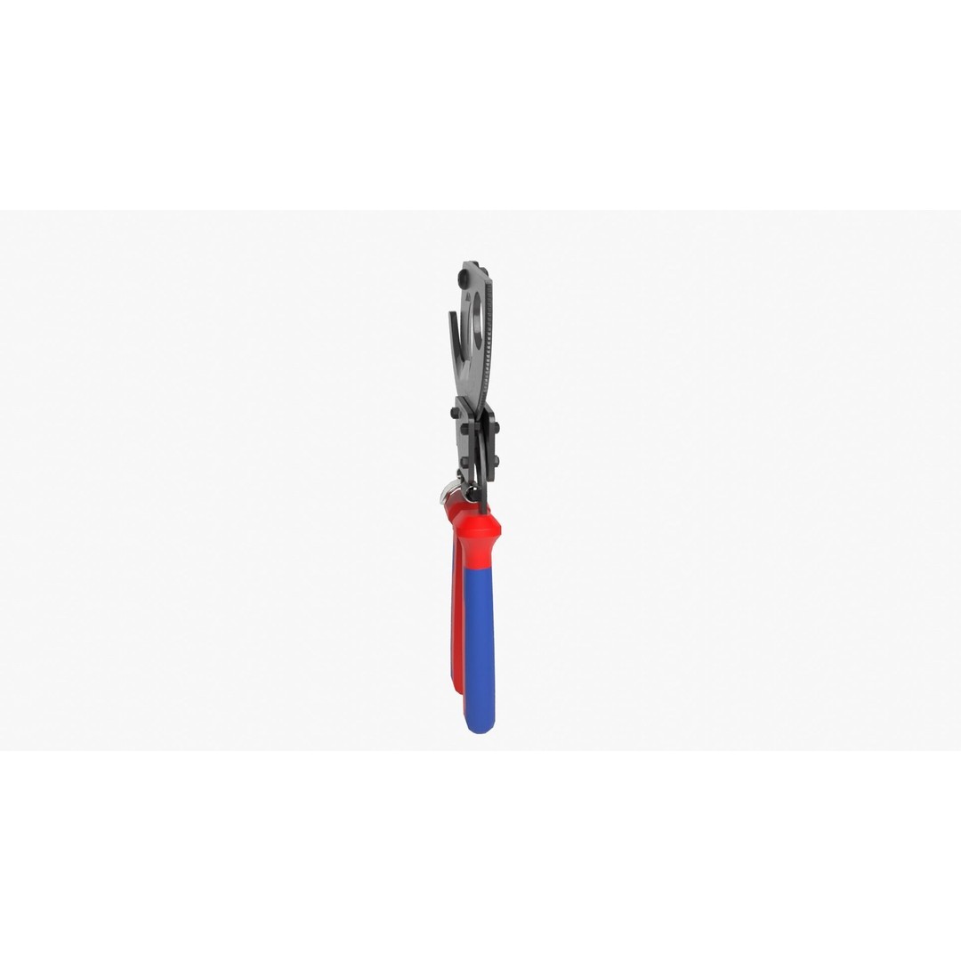 Ratchet Wire Cutters 3D Model – Low Poly PBR Tool, FBX, OBJ - View 6