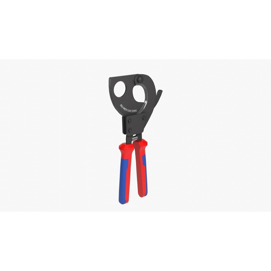Ratchet Wire Cutters 3D Model – Low Poly PBR Tool, FBX, OBJ - View 8