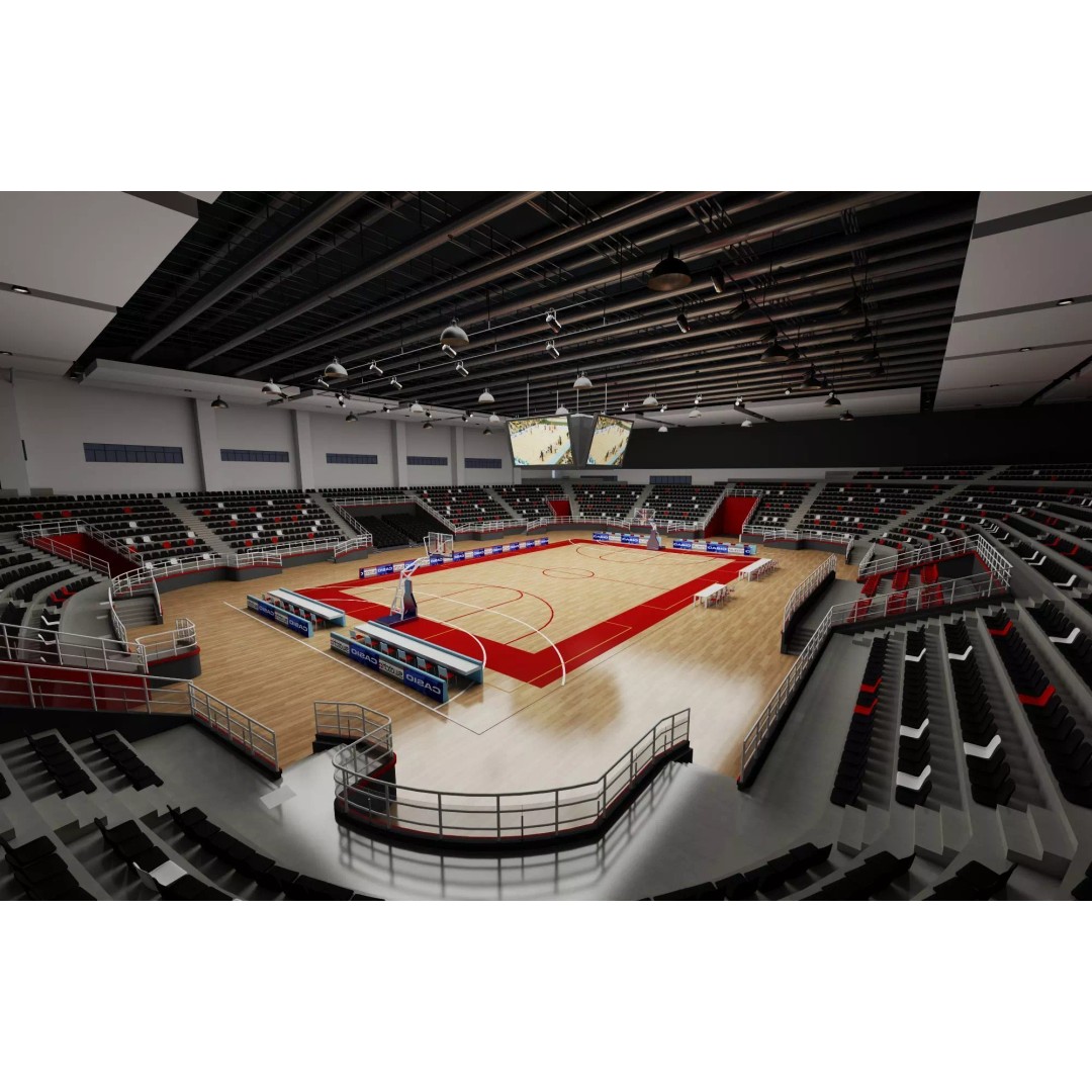 Indoor Basketball Arena 3D Model – Low Poly Rigged Game Asset, FBX - View 7