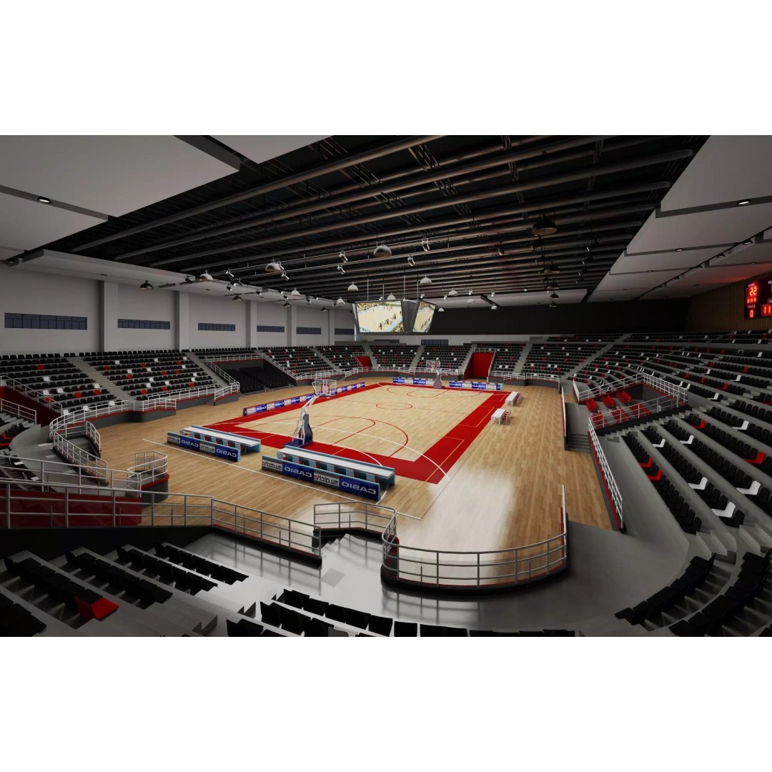 Indoor Basketball Arena 3D Model – Low Poly Rigged Game Asset, FBX - View 8