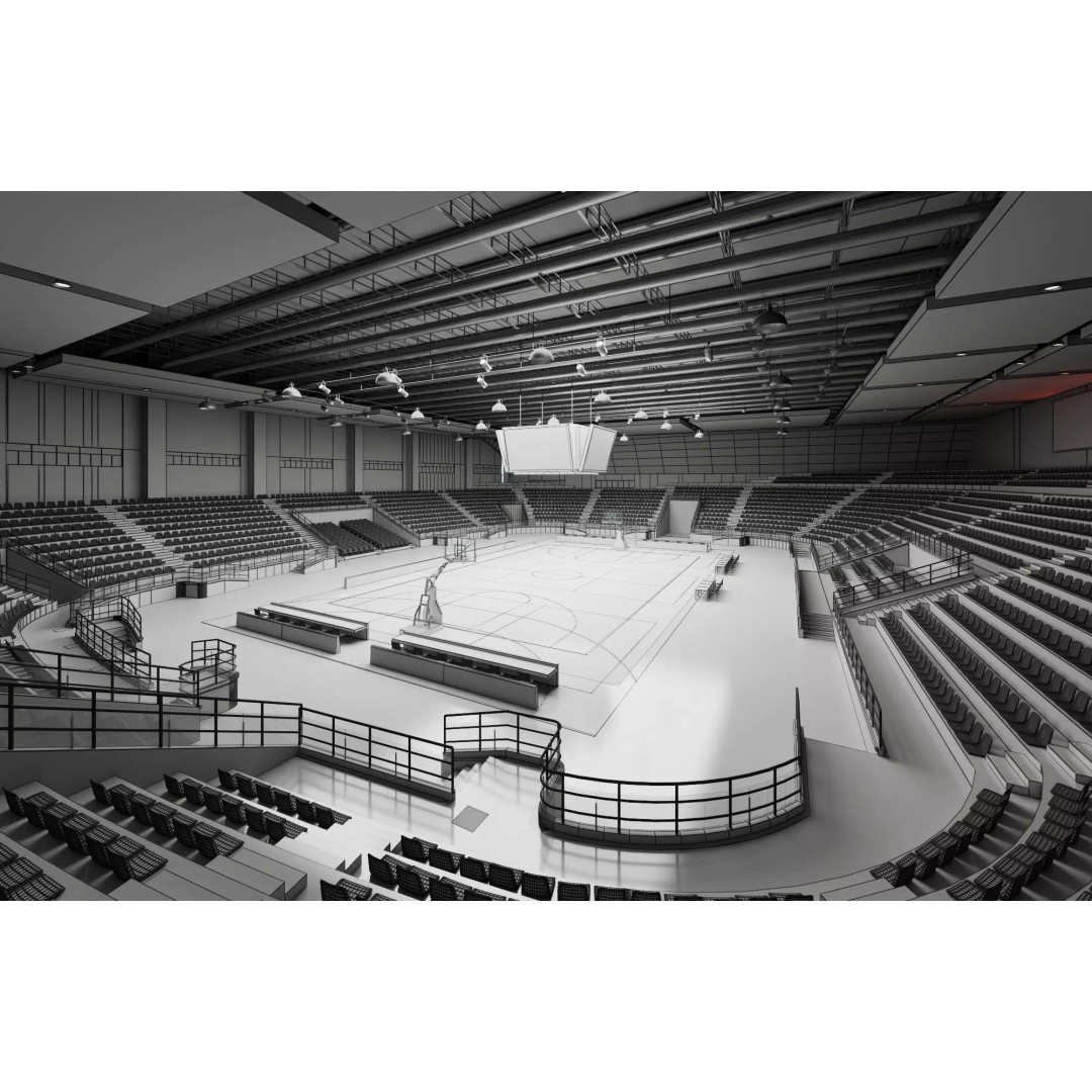 Indoor Basketball Arena 3D Model – Low Poly Rigged Game Asset, FBX - View 9