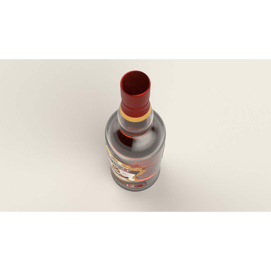 Chivas Scotch Whisky Bottle 3D Model – Low Poly PBR Asset, Blender & FBX - View 6