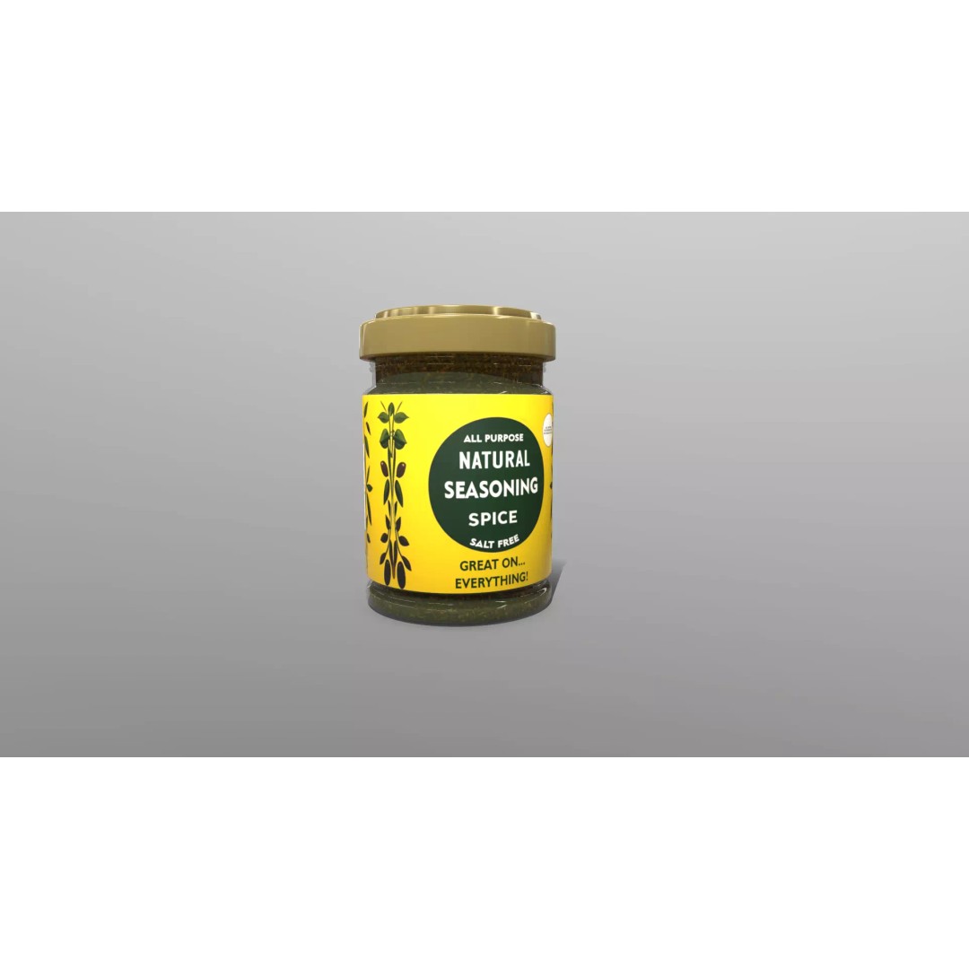 Natural Seasoning Spice Jar 3D Model – Low Poly PBR Kitchen Asset, FBX - View 2