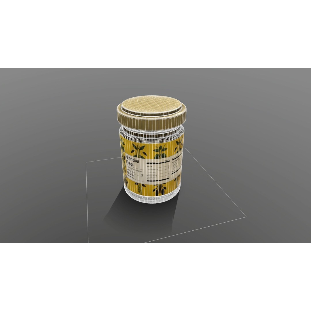 Natural Seasoning Spice Jar 3D Model – Low Poly PBR Kitchen Asset, FBX - View 5