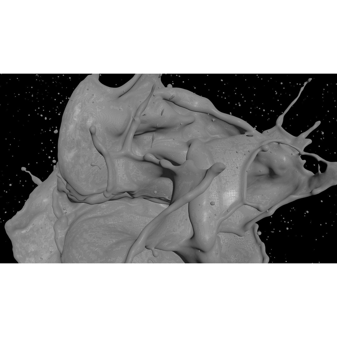 Splash Explosion 3D Model – Animated Fluid Simulation, Alembic