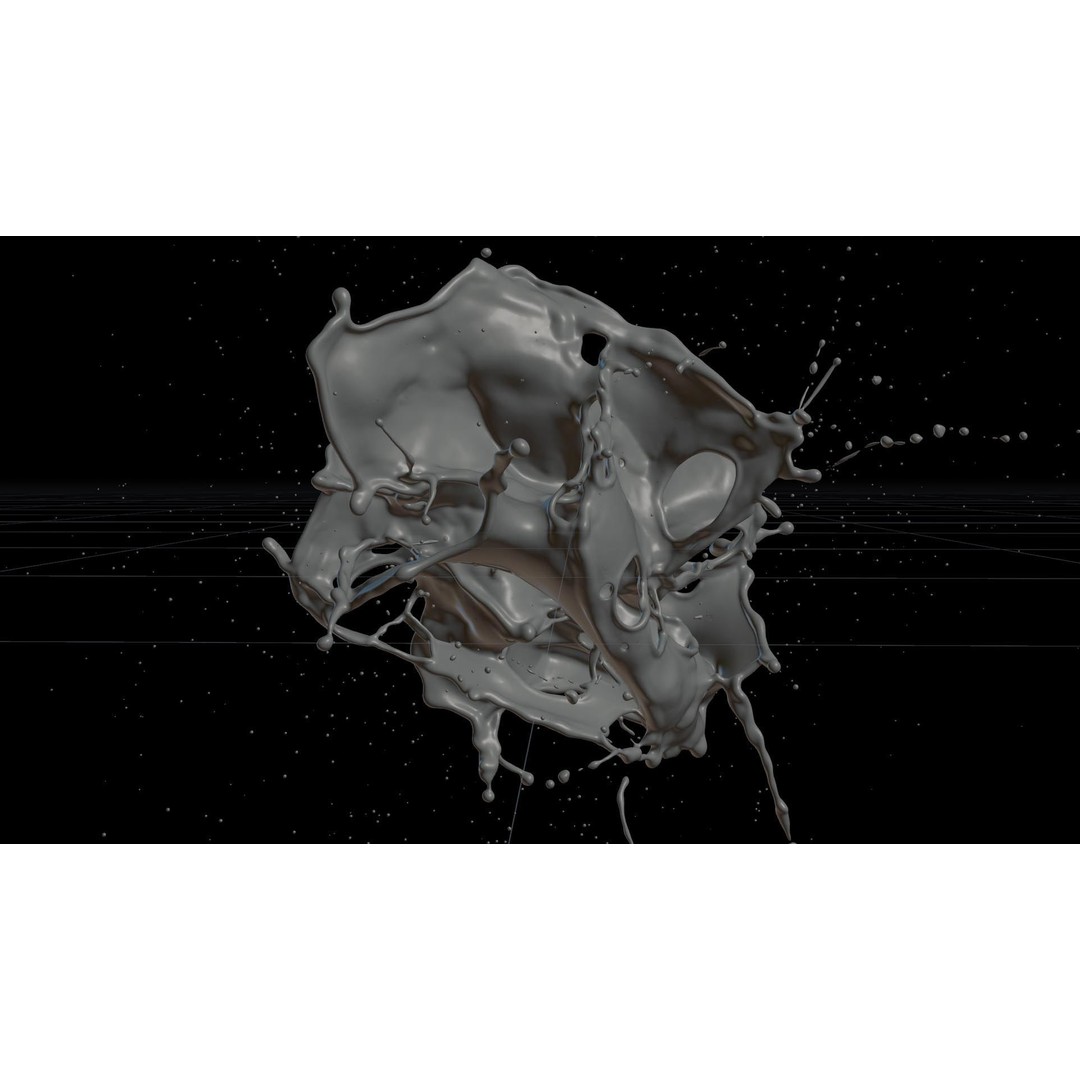 Splash Explosion 3D Model – Animated Fluid Simulation, Alembic - View 5