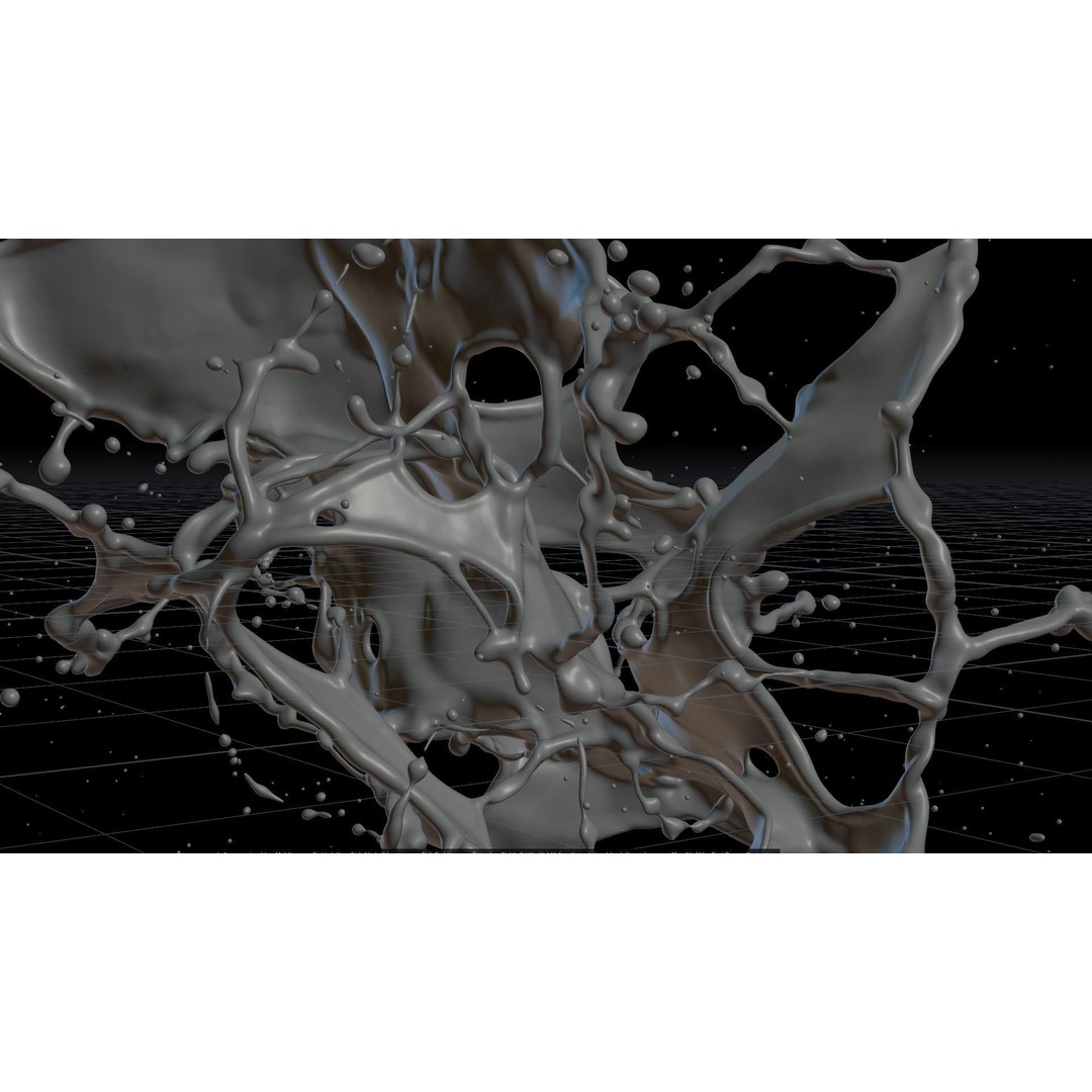 Splash Explosion 3D Model – Animated Fluid Simulation, Alembic - View 6