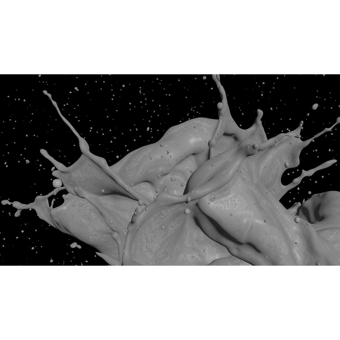 Splash Explosion 3D Model – Animated Fluid Simulation, Alembic - View 9
