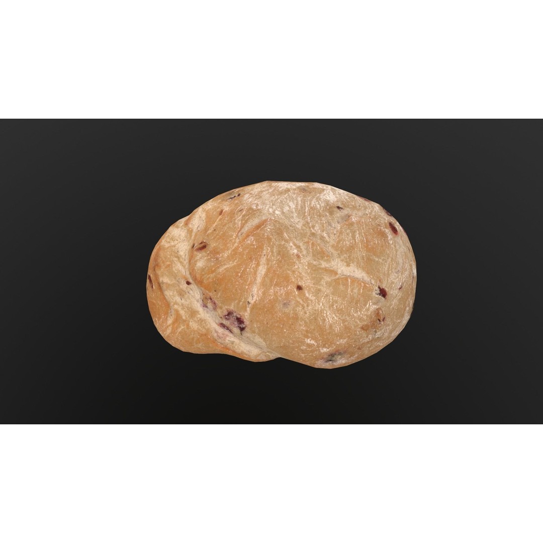 Cranberry Bread 3D Model – Low Poly PBR Game Asset, FBX - View 10
